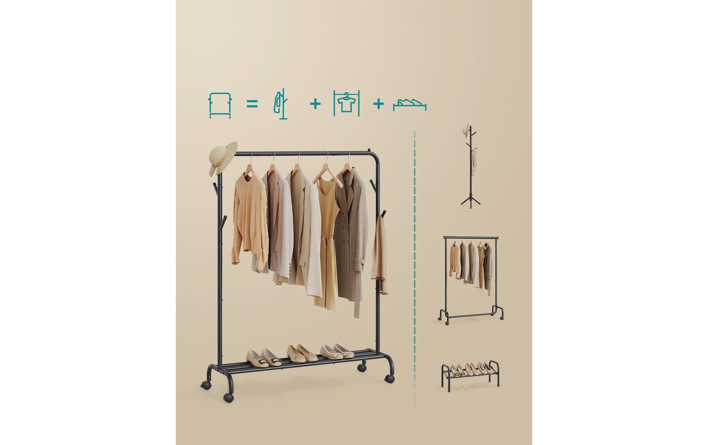 SONGMICS Garderobenständer »Schwarz«