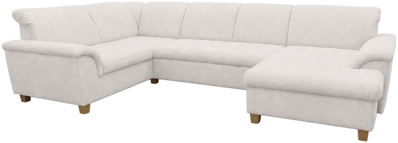 GOODproduct Wohnlandschaft »Egedal 344 x 214 cm, auch mit Schlaffunktion & Bettkasten, Holzfüsse« U-Form, aus pflegeleichtem Lu x us-Microfaser