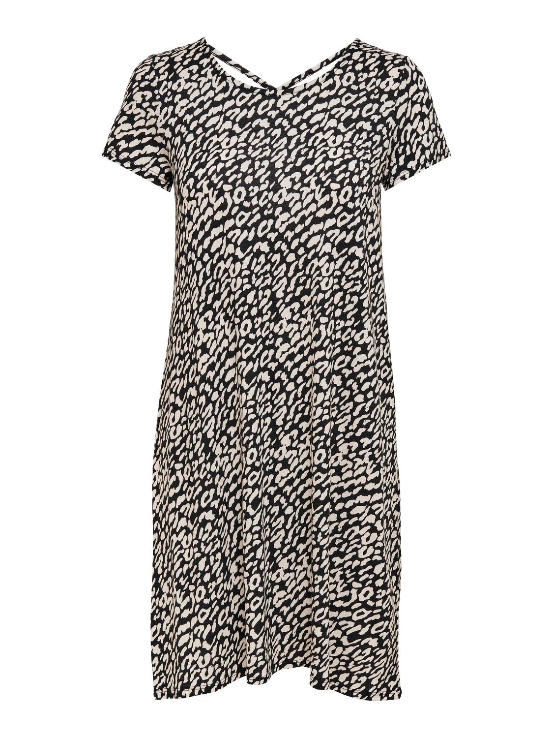 ONLY Minikleid »ONLBERA BACK LACE UP S/S DRESS JRS NOOS« Viskosemischung, regular fit, Rundhals