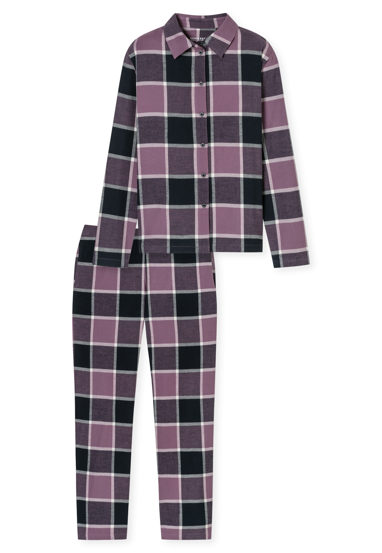 Schiesser Pyjama »Selected Premium Warming« 2 tlg. mit klassischem Karomuster