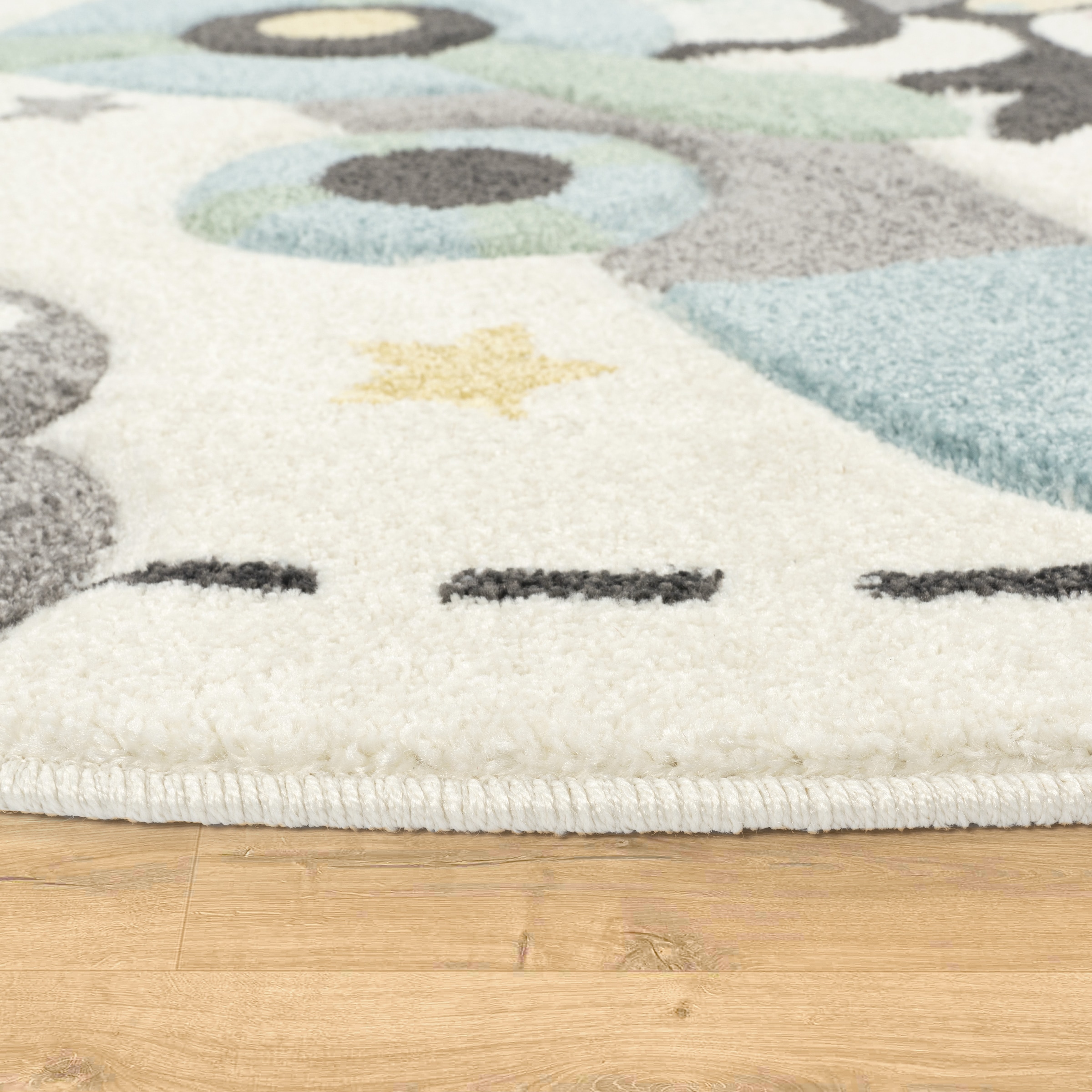 Paco Home Tapis pour enfants »Fino 332« Rond 16 mm Höhe 3D-Design, niedliches Tier Motiv, Pastell-Farben, Kinderzimmer