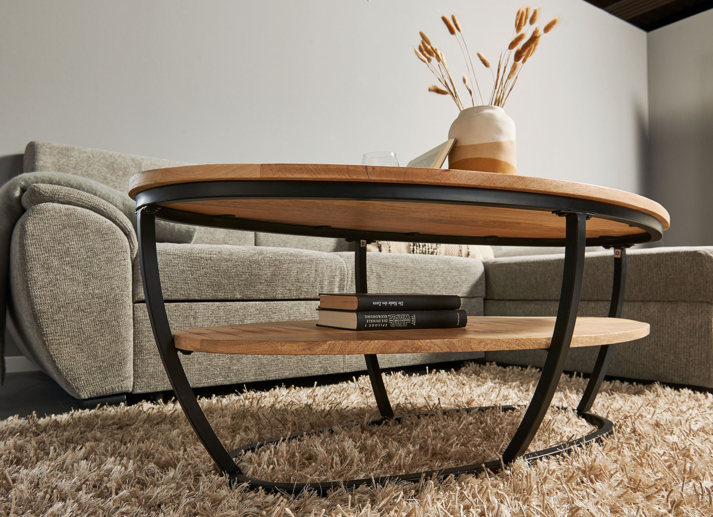 Stolkom Table basse »Jambi 2 B/H/T 110x44x60 cm« 1 cuis tlg. Mangoholz, Oberfläche uneben