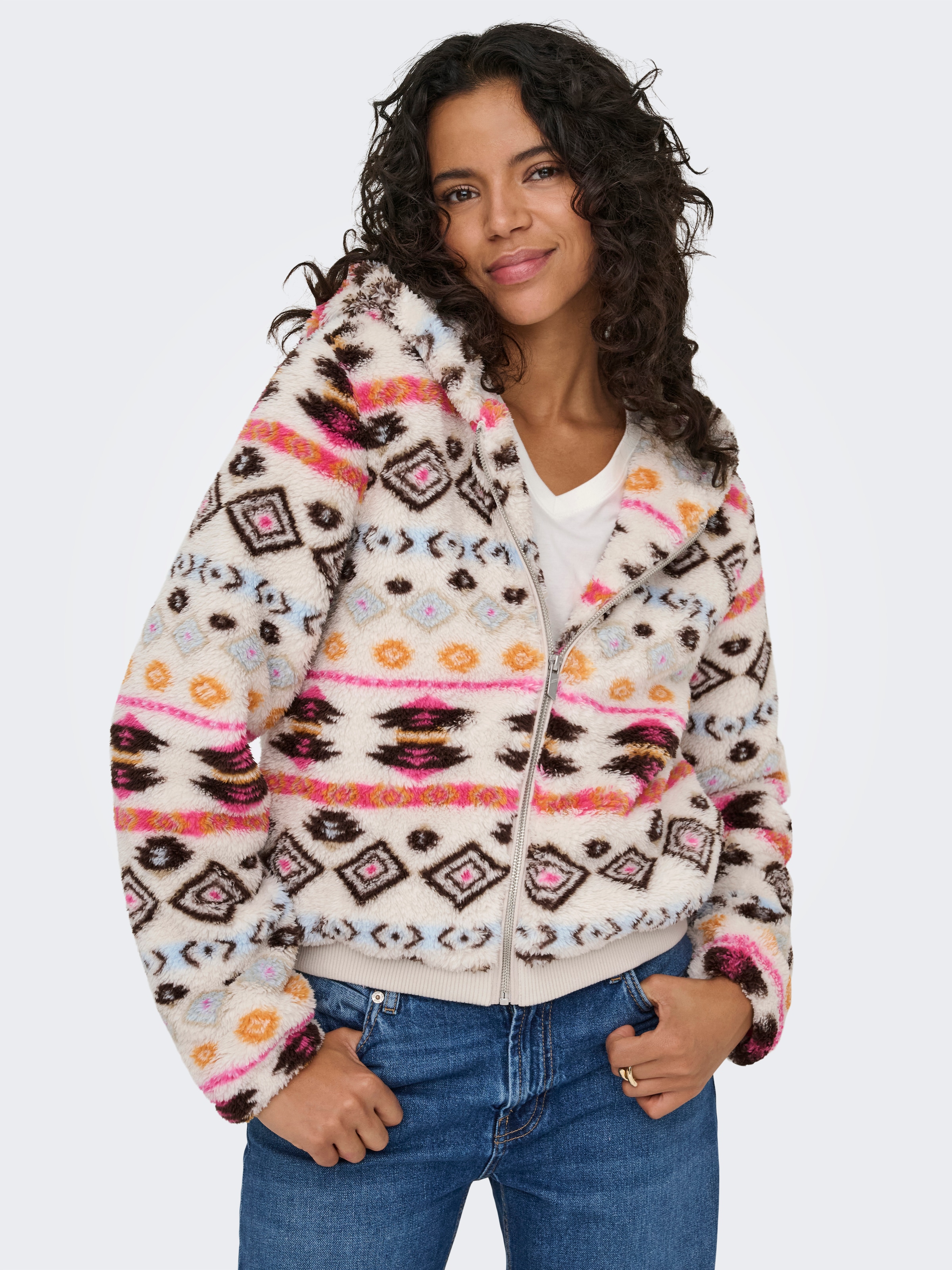 ONLY Veste d'extérieur »ONLANNA CONTACT AOP HOOD JACKET OTW CS« mit Kapuze