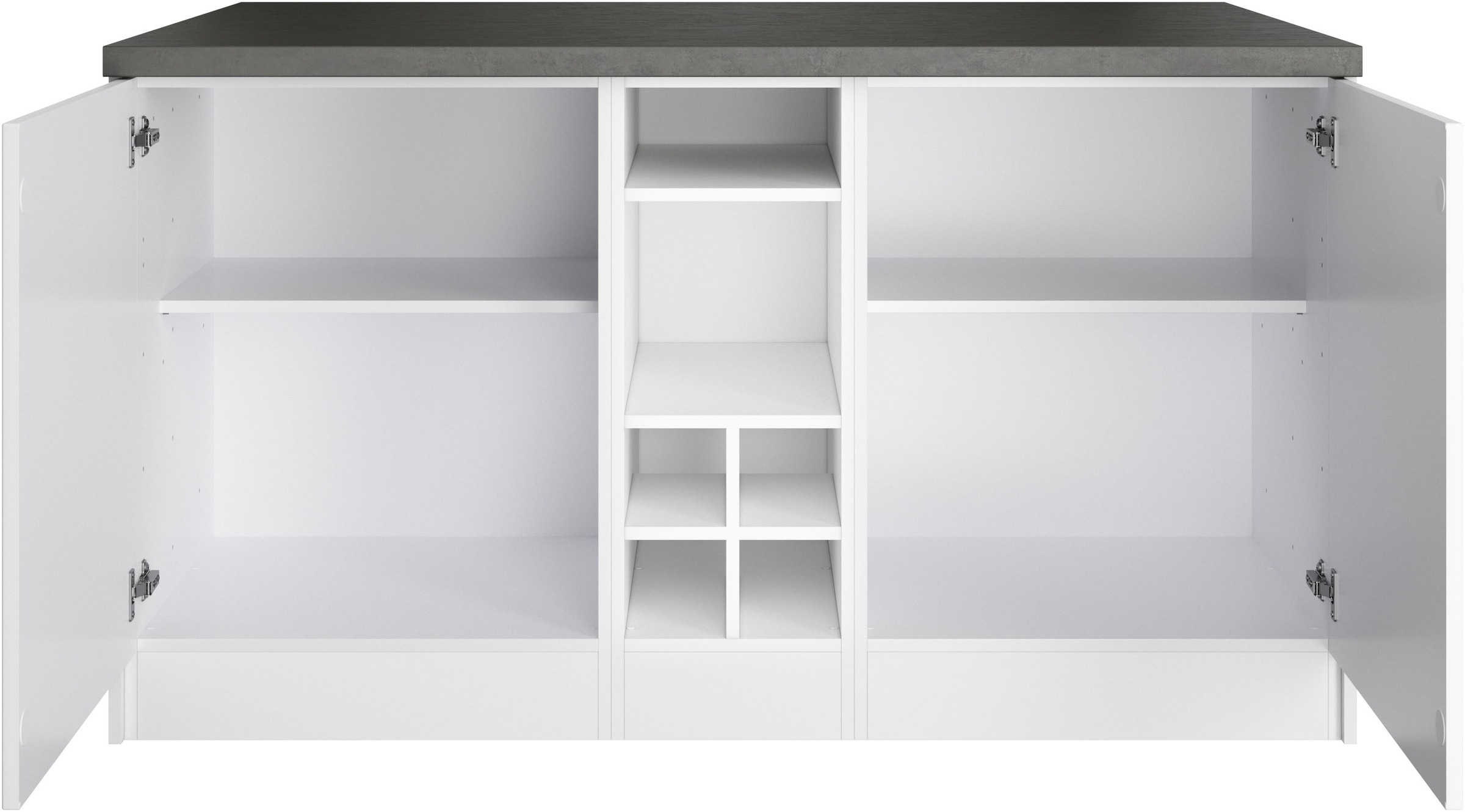 KOCHSTATION Ilot de cuisine »KS-Lani, Breite 153 cm, mit Flaschenregal« façades MDF, plan de travail épaisseur 38mm