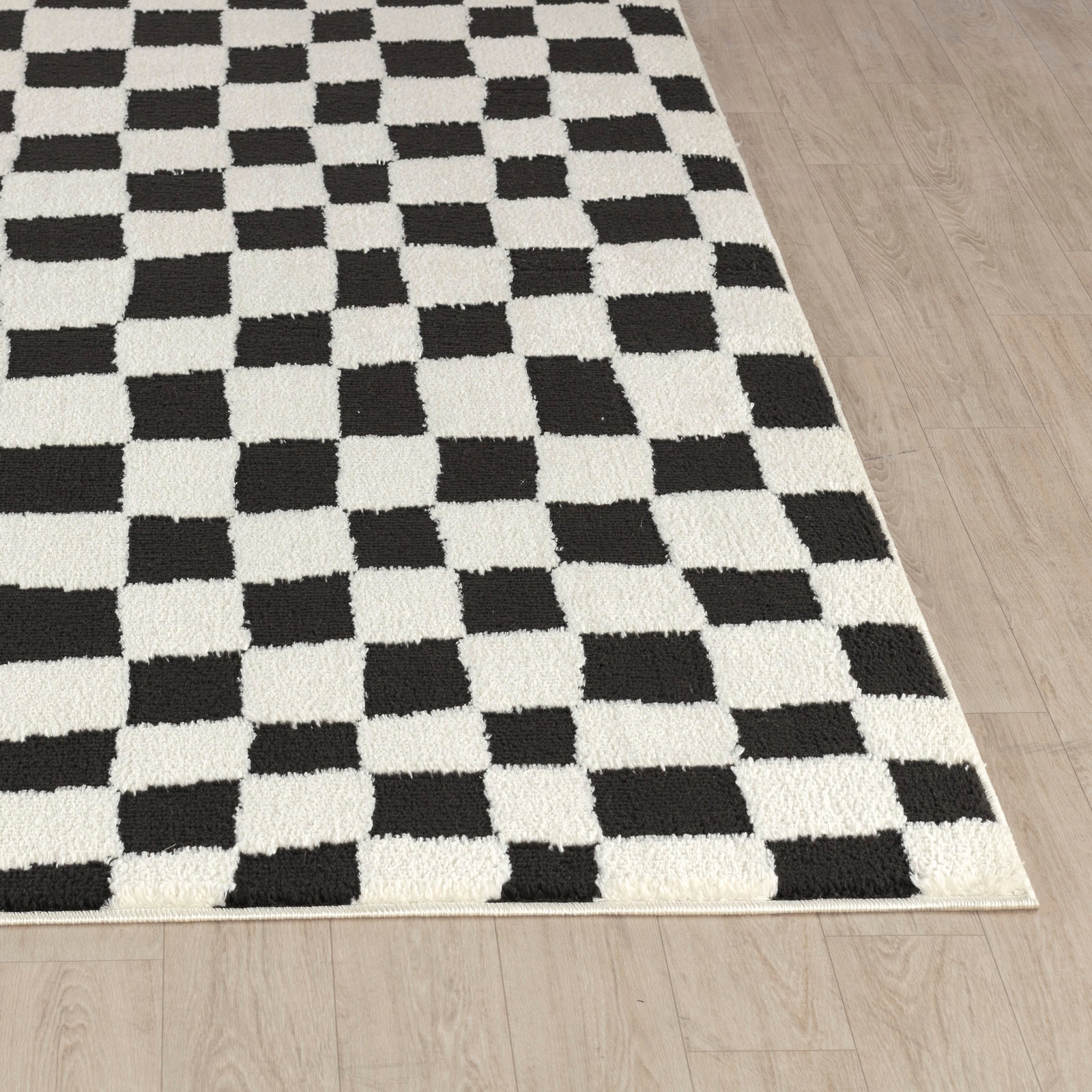 Livabliss Tapis »GIJON« Rectangulaire 14 mm Höhe Skandinavischer Teppich mit Karomuster, Kurzflor Wohnzimmerteppich