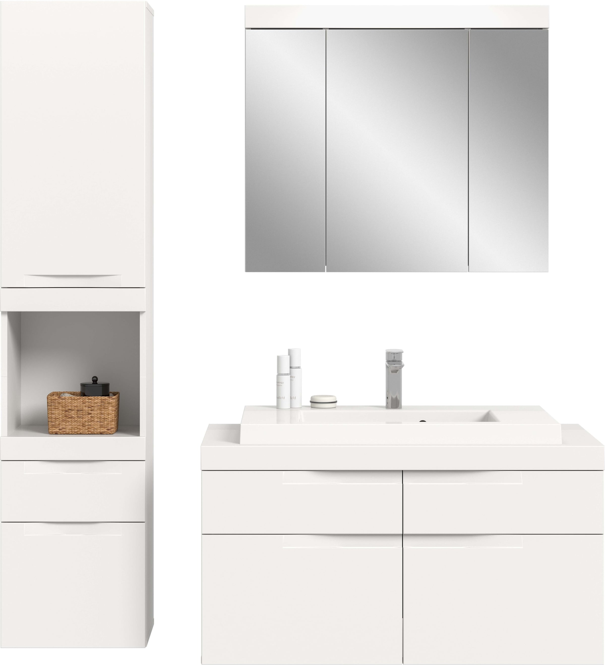 GOODproduct Badmöbel-Set »MAOI, 3-tlg. Badkombi, hochwertige MDF Front, optional mit Beleuchtung«