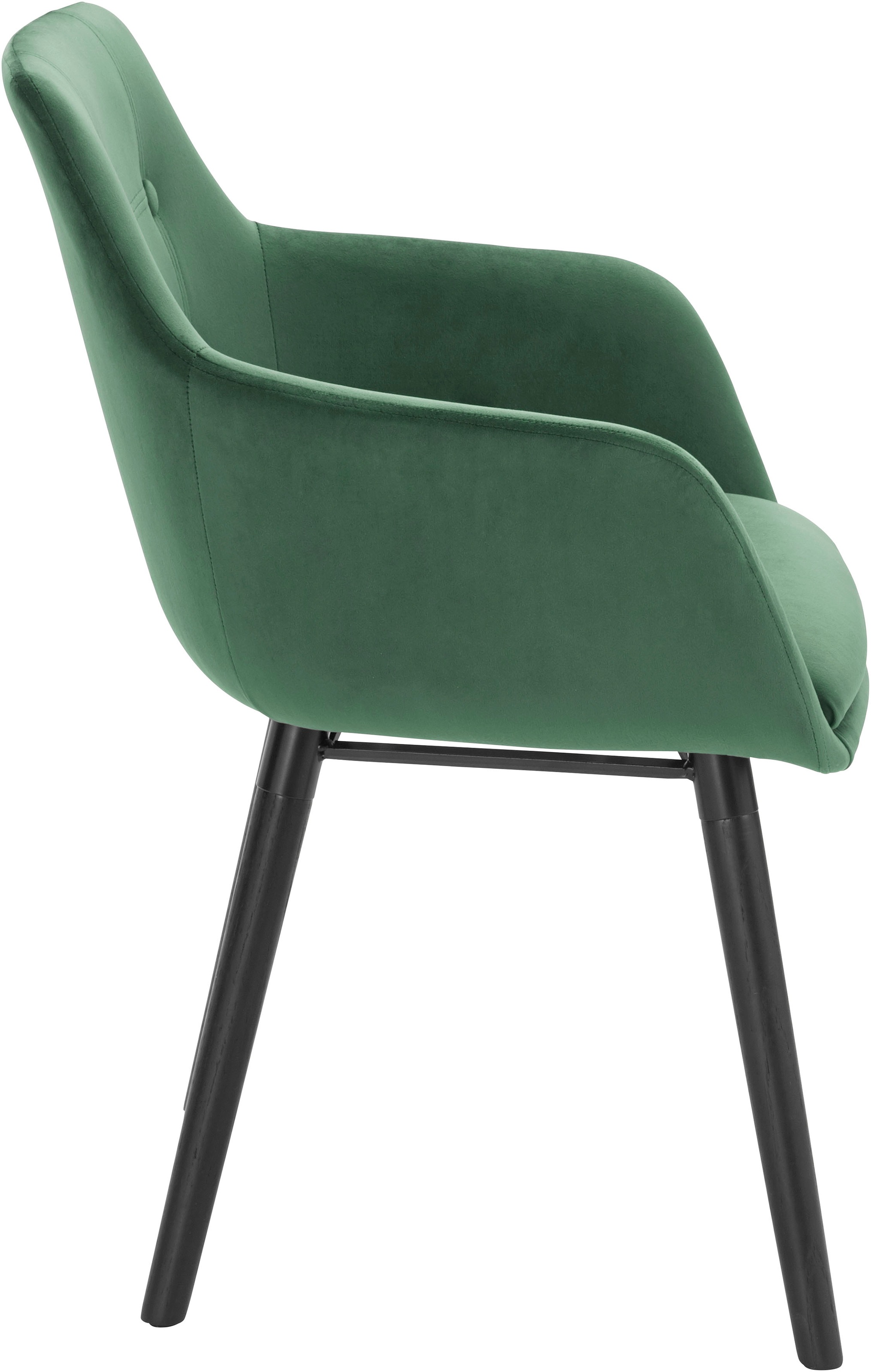 Home affaire Armlehnstuhl »Bradford« (Set) 1 Stk.(1 oder 2 Stück), Bezug in Samtsoff, Gestell aus Eiche Massivholz