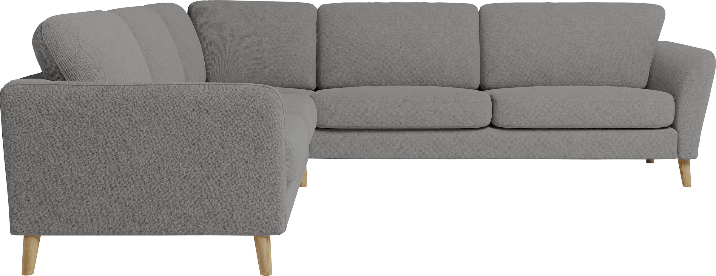Home affaire Ecksofa »MARSEILLE 278/278 cm, L-Form, Webstoff, Flachgewebe, Filzoptik« gleichschenklig, Massivholzbeine, Landhausstil, Wellenunterfederung