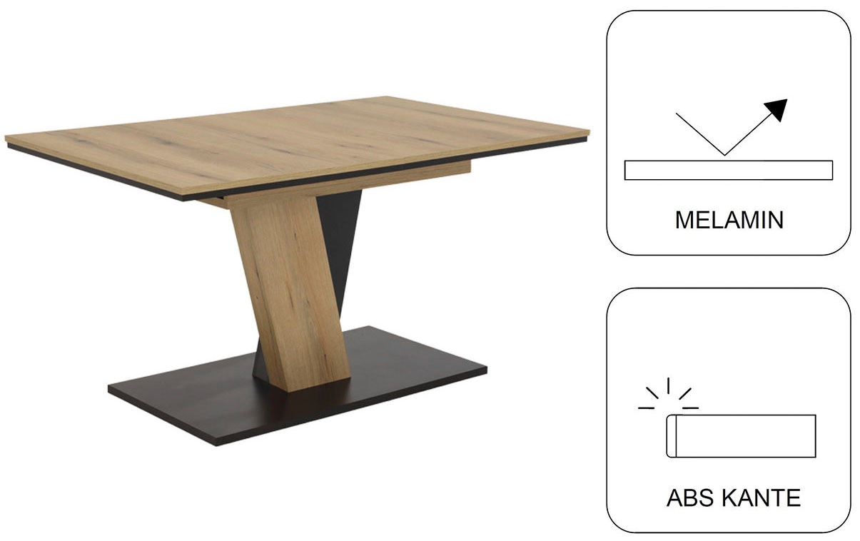 GOODproduct »"Altona", Esstisch ausziehbar plus 6 Stühle, TOPSELLER!« Esstisch ausziehbar 140 - 180 cm, 6 Freischwinger, 7 tlg. tlg. Säulentisch 140-180x90 cm, Stuhl mit Federkorb, 140 kg belastbar