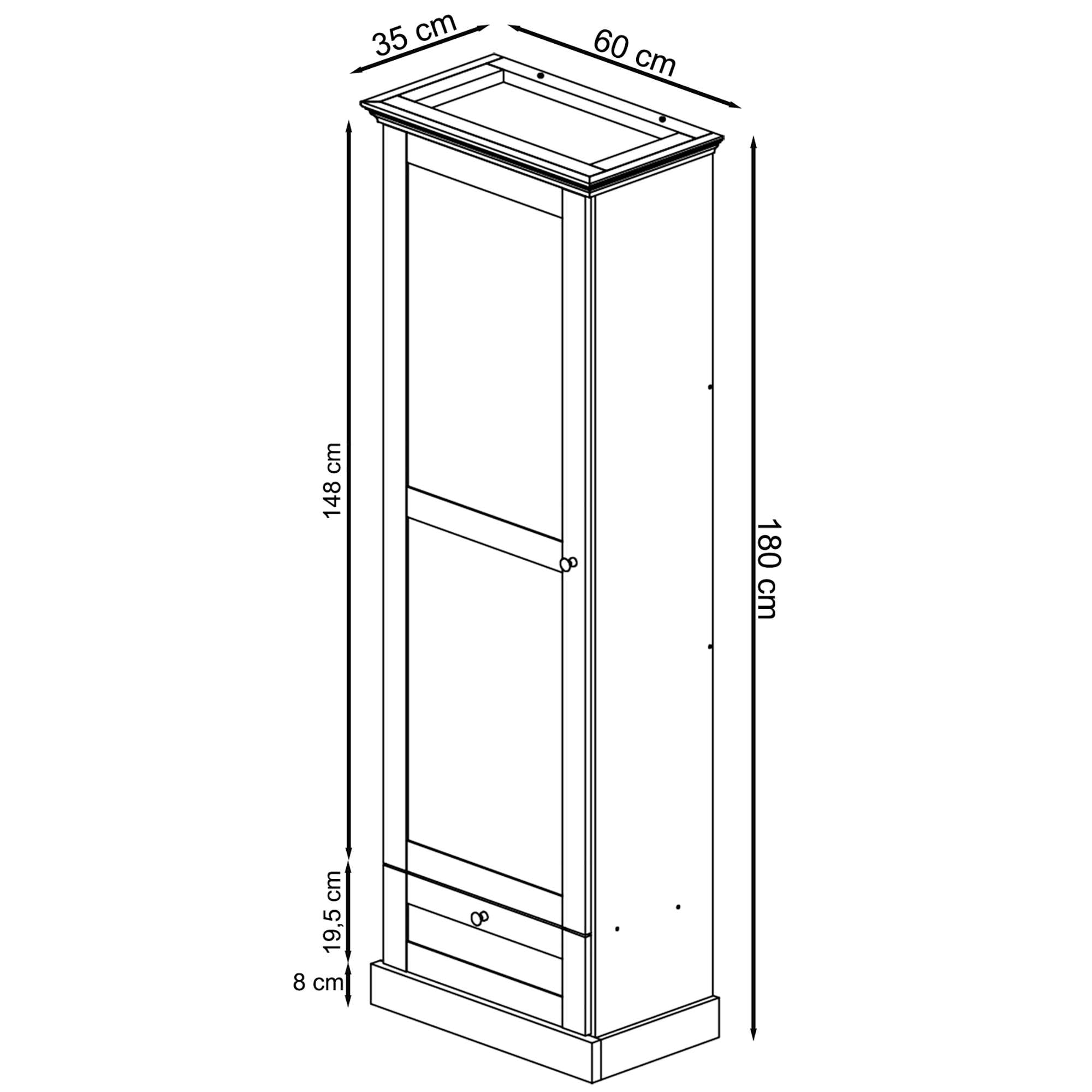 GOODproduct Garderobenschrank »Binz« viele Stauraummöglichkeiten, Metallgriffe, Tür mit Rahmen, Höhe 180 cm