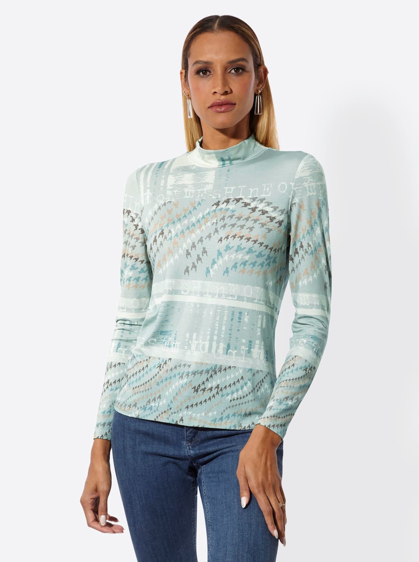 creation L T-shirt à col montant »Druck-Shirt« 1