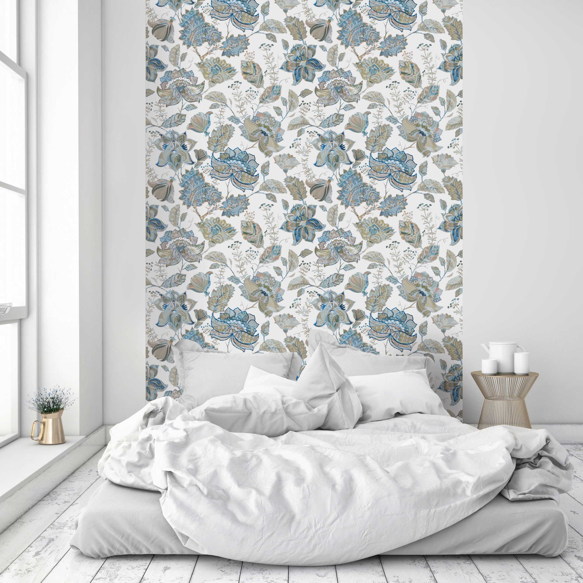 queence Vinyltapete »Romy« Motiv | bedruckt | botanisch | geblümt | gemustert | natürlich glatt 90x250cm, selbstklebend, kinderleichte Anbringung, , Sticker