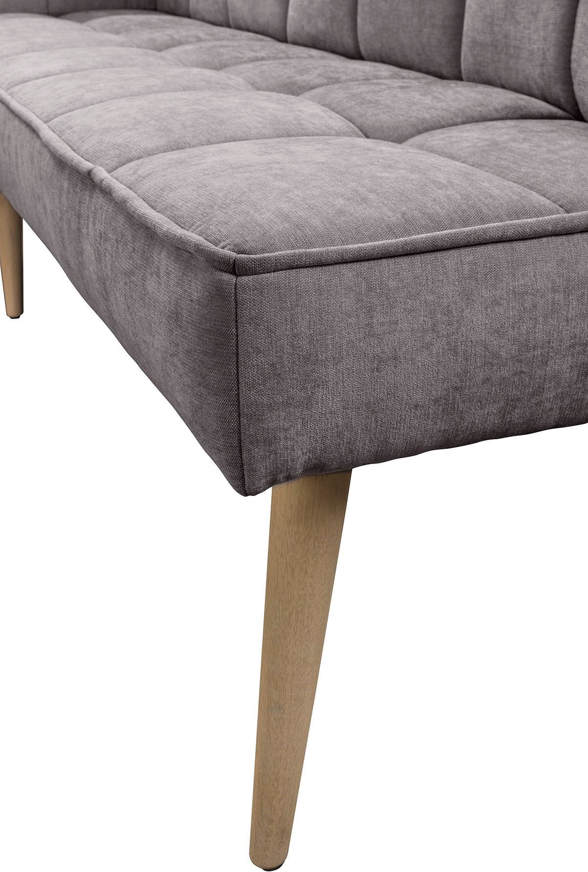 exxpo - sofa fashion Banc d'angle »Latte« couture moderne siège et dossier, confortable et élégant, pied en bois haut