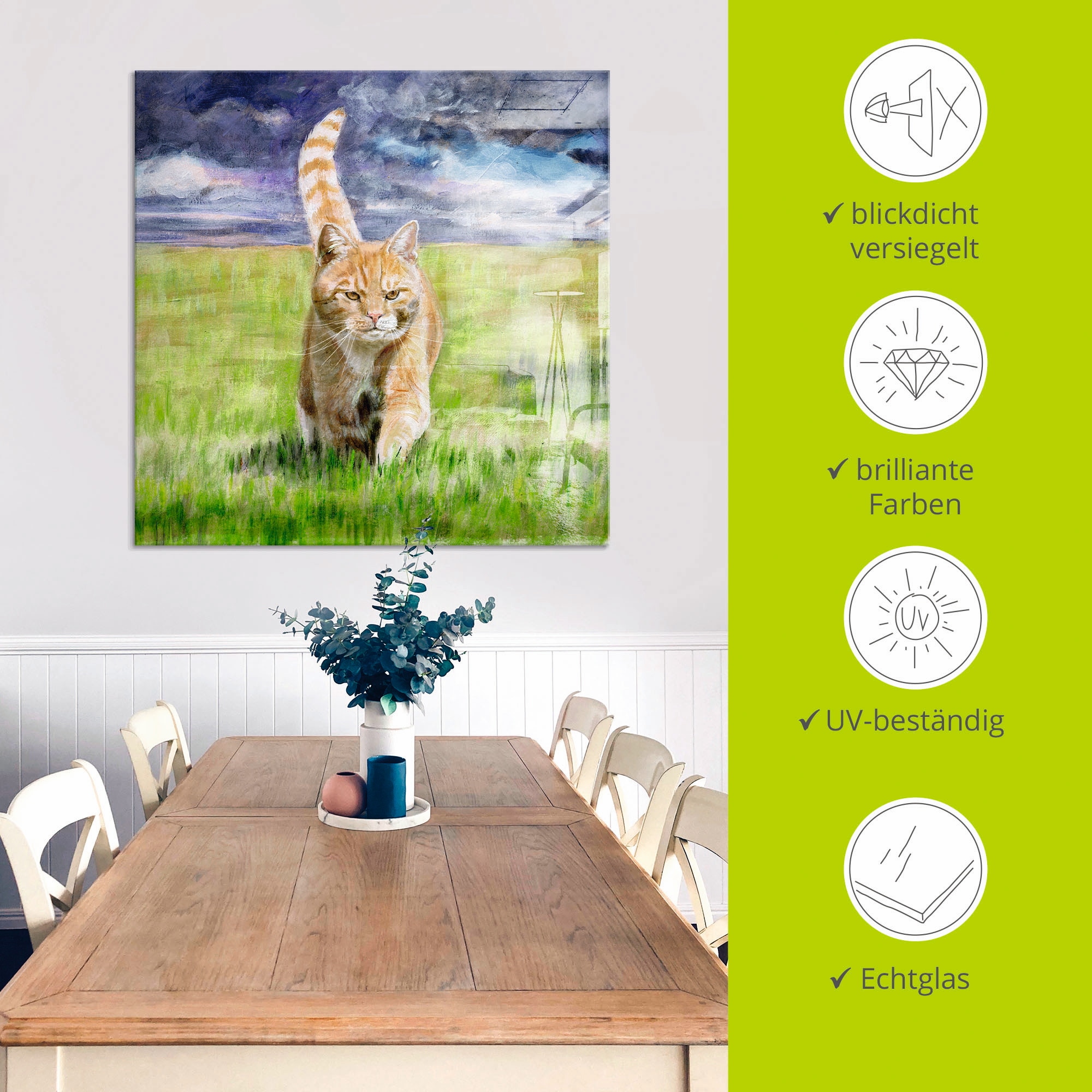 Artland Tableau en verre »Auf Jagd« 1 cuis tlg. in verschiedenen Grössen