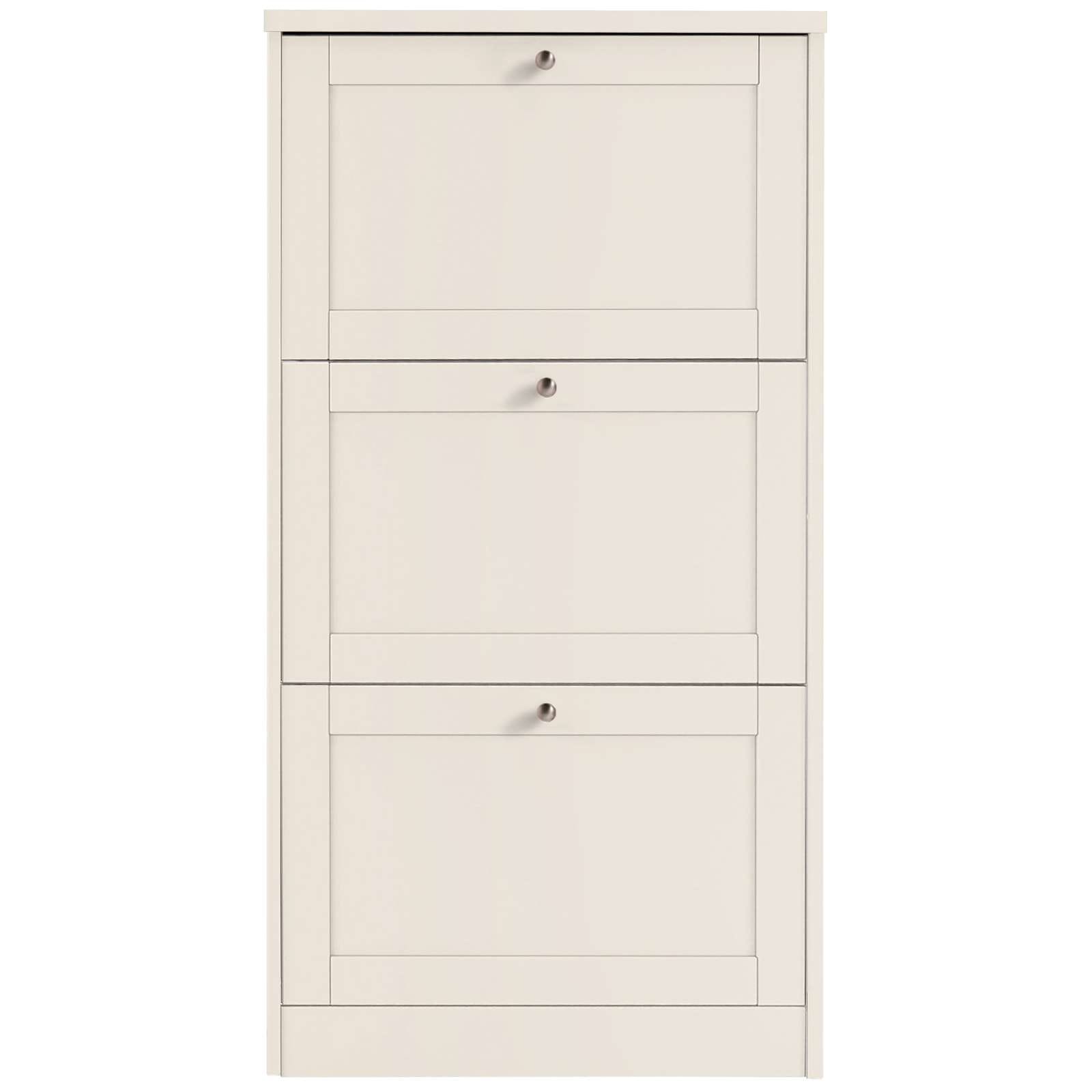 GOODproduct Armoire à chaussures »Heide« Largeur 70 cm, avec 3 volets et façade facettée, hauteur env. 130 cm