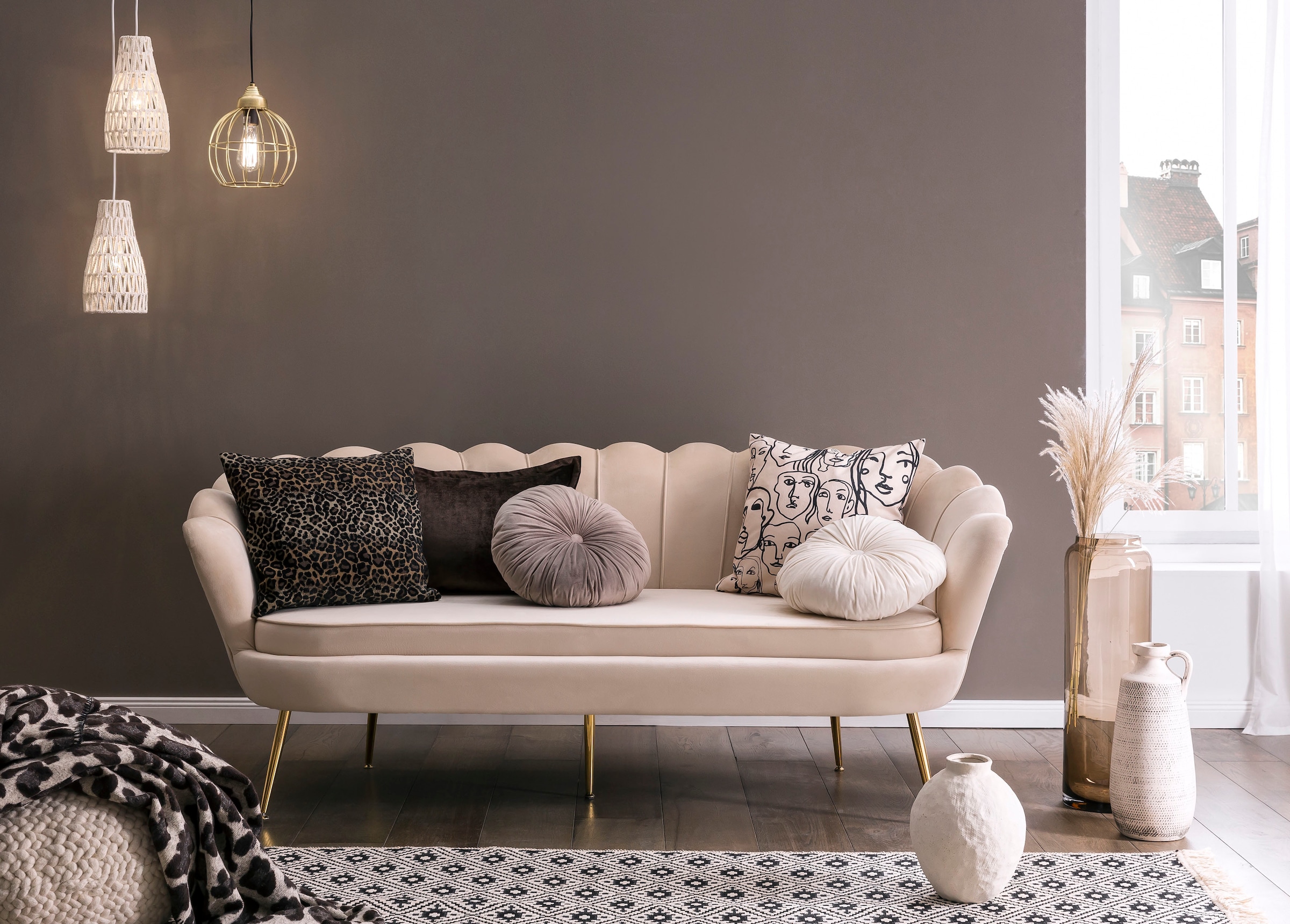 done.® Dekokissen »Velour Print Crowd« Beidseitig bedruckte Kissenhüle ohne Füllung, 1 Stück