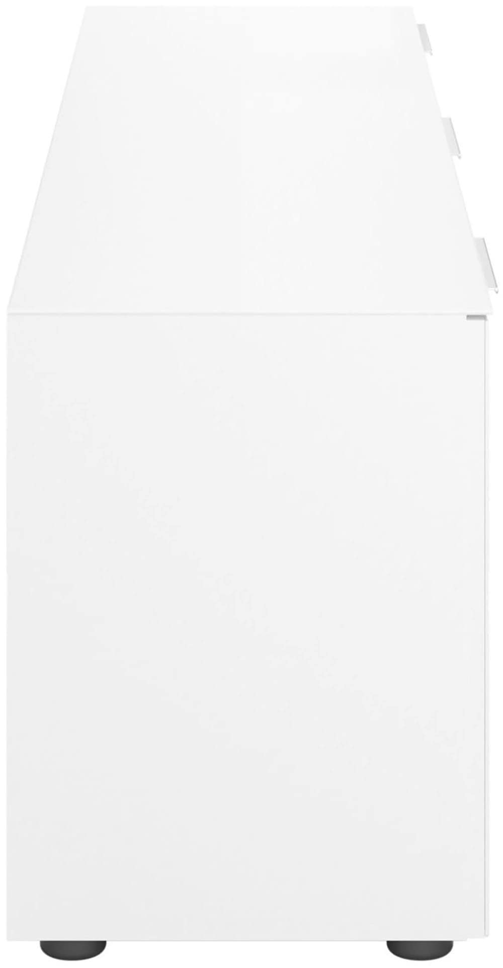 Manjana Möbel Lowboard »mit Chrom oder Schwarz matten Metallgriffen« mit Glasfronten, melaminbeschichtete Oberfläche, Made in Germany