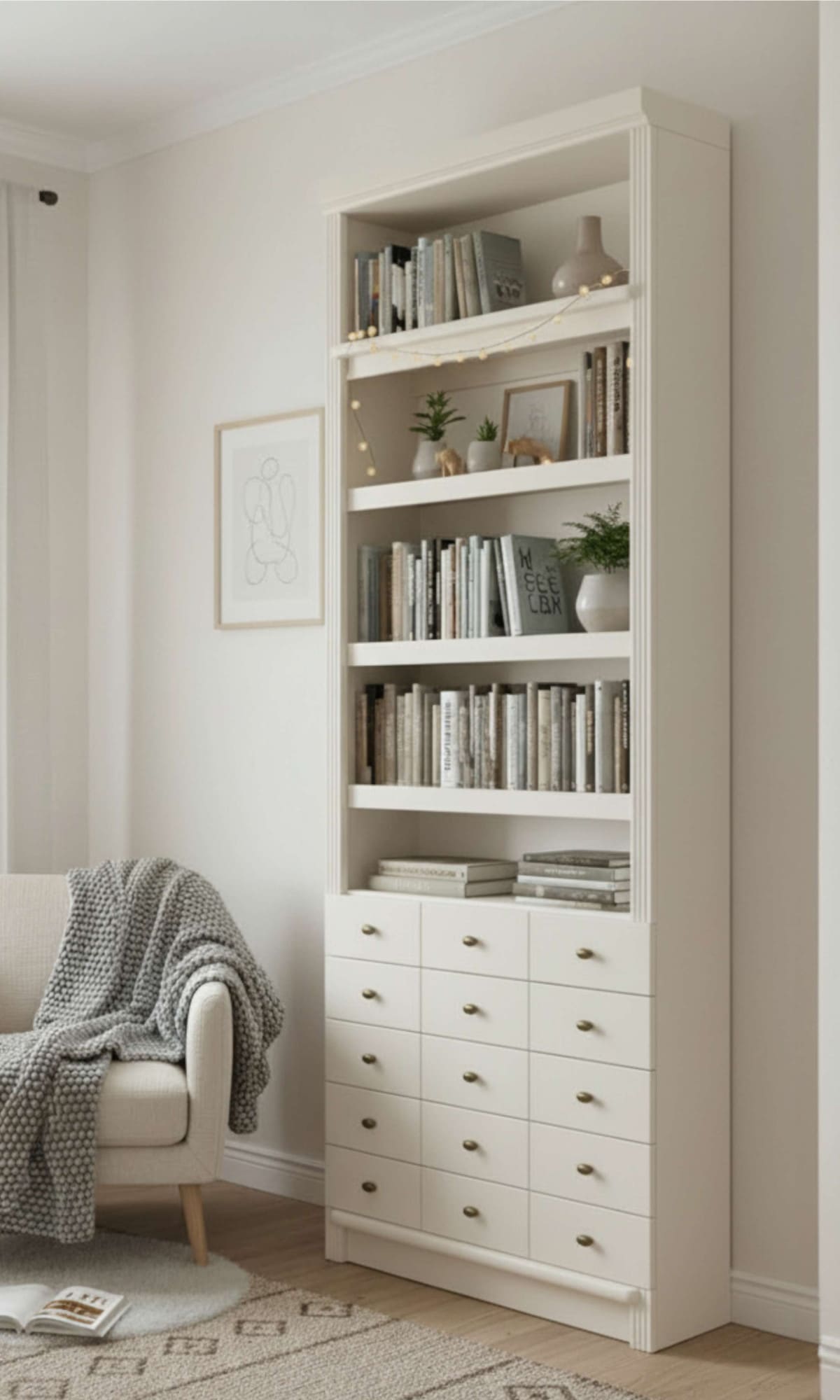 Home affaire »Soeren Regal mit 5 breiten Schubkästen in geteilter Optik« H/L/P : 80/29/220 cm, pin certifié FSC®, poignées métalliques élégantes