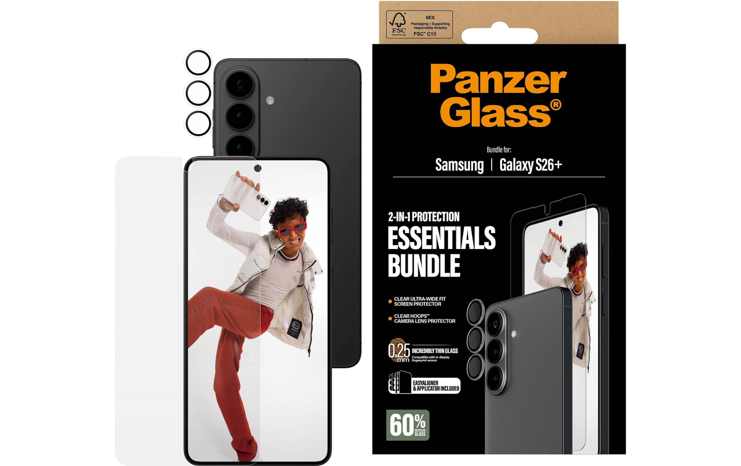 PanzerGlass Verre de protection pour appareil photo »Hoops 2-in-1 Bundle Galaxy S26 Plus«