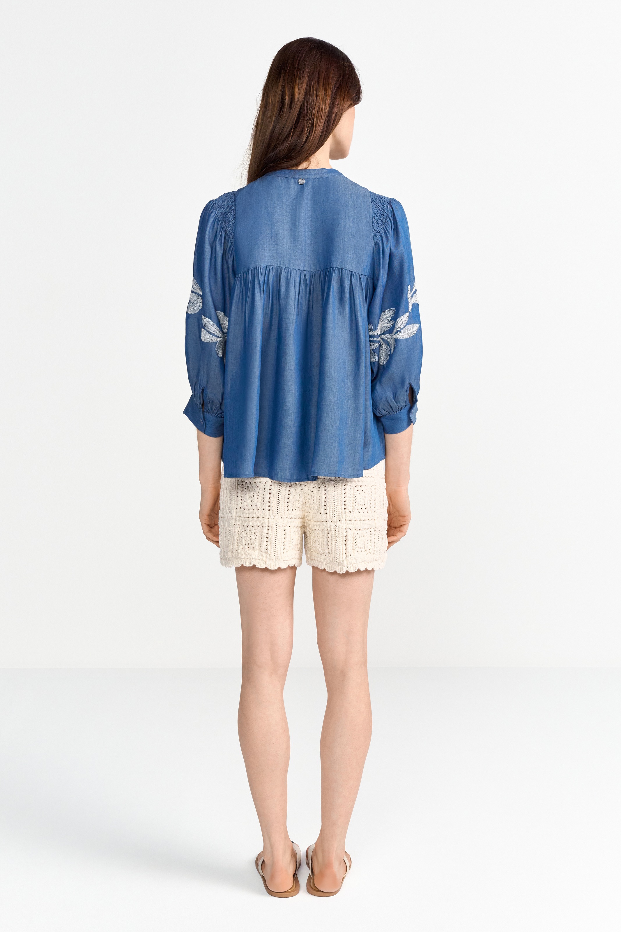 RICHROYAL Blouse à manches longues Mit Rundhalsausschnitt mit Stehkragen