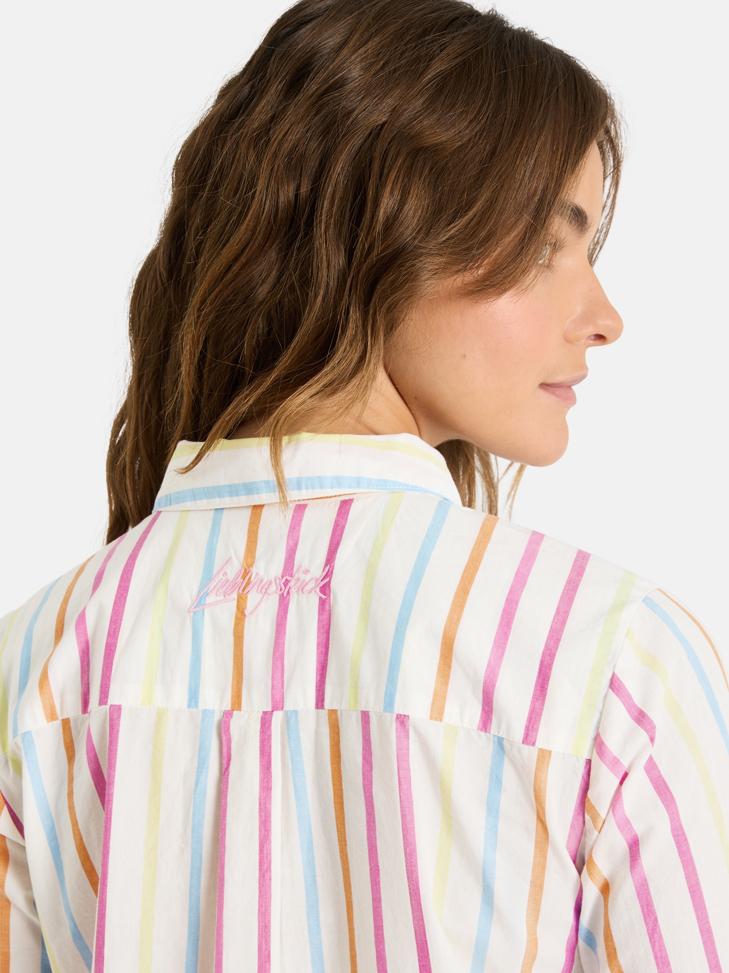 Lieblingsstück Hemdbluse »LisaL« mit gestickten Details, Seitenschlitze