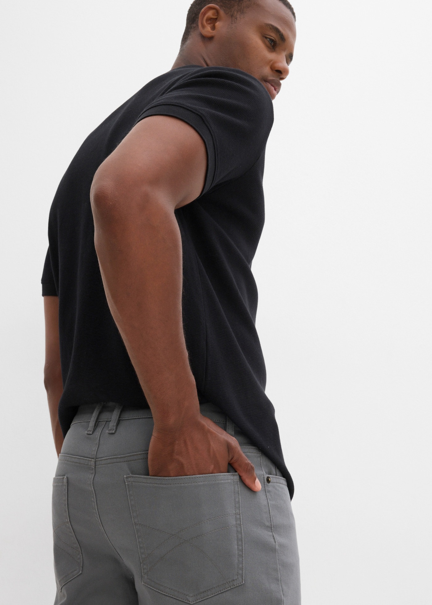 bonprix Bermuda  en coton avec élasthanne, avec stretch, taille haute