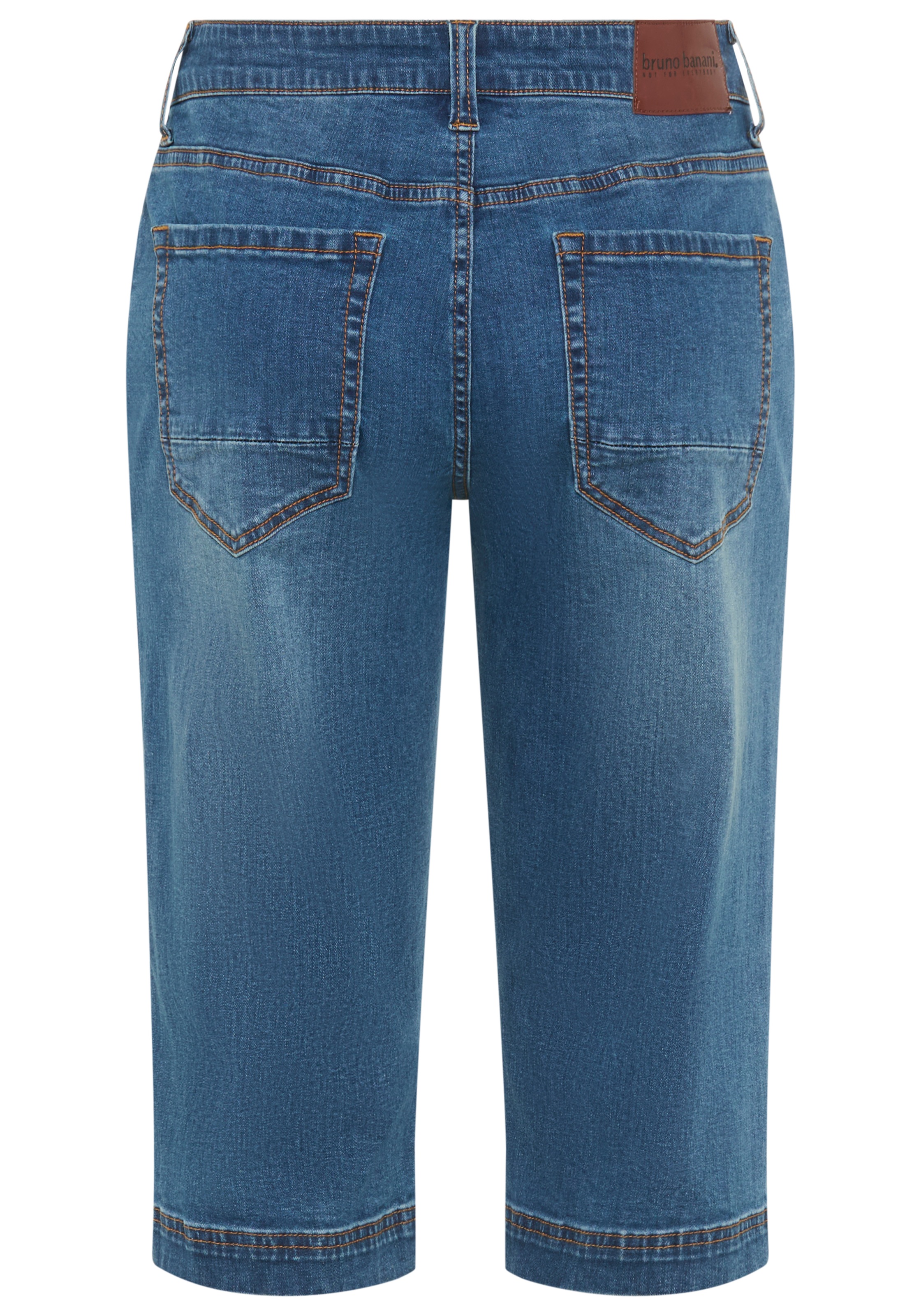 Bruno Banani Jeansbermudas Straight-Fit, normale Leibhöhe, aus elastischem Denim-Material