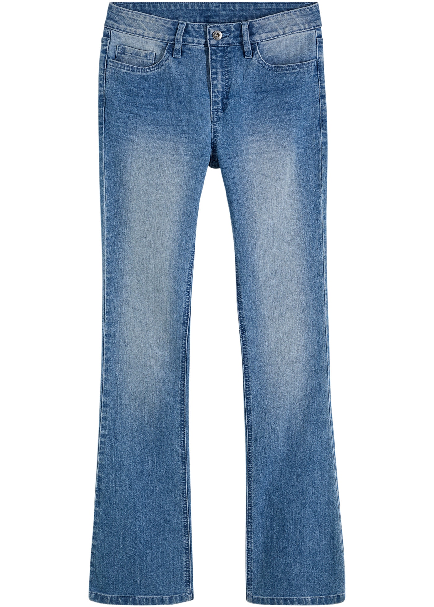 bonprix Schlagjeans »Flared Jeans Mid Waist, Stretch« Flared Jeans Mid Waist, Stretch
