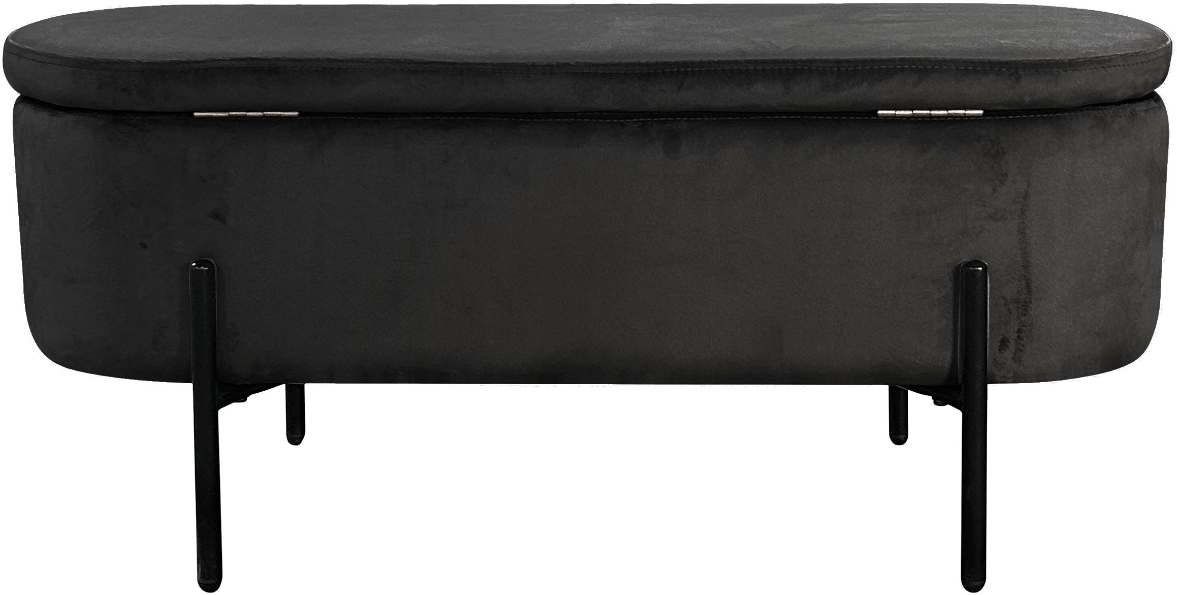 byLIVING Banc »NOVA« velours, avec espace de rangement/coffre, dimensions intérieures du coffre 26,5 x 83 cm, hauteur : 19 cm