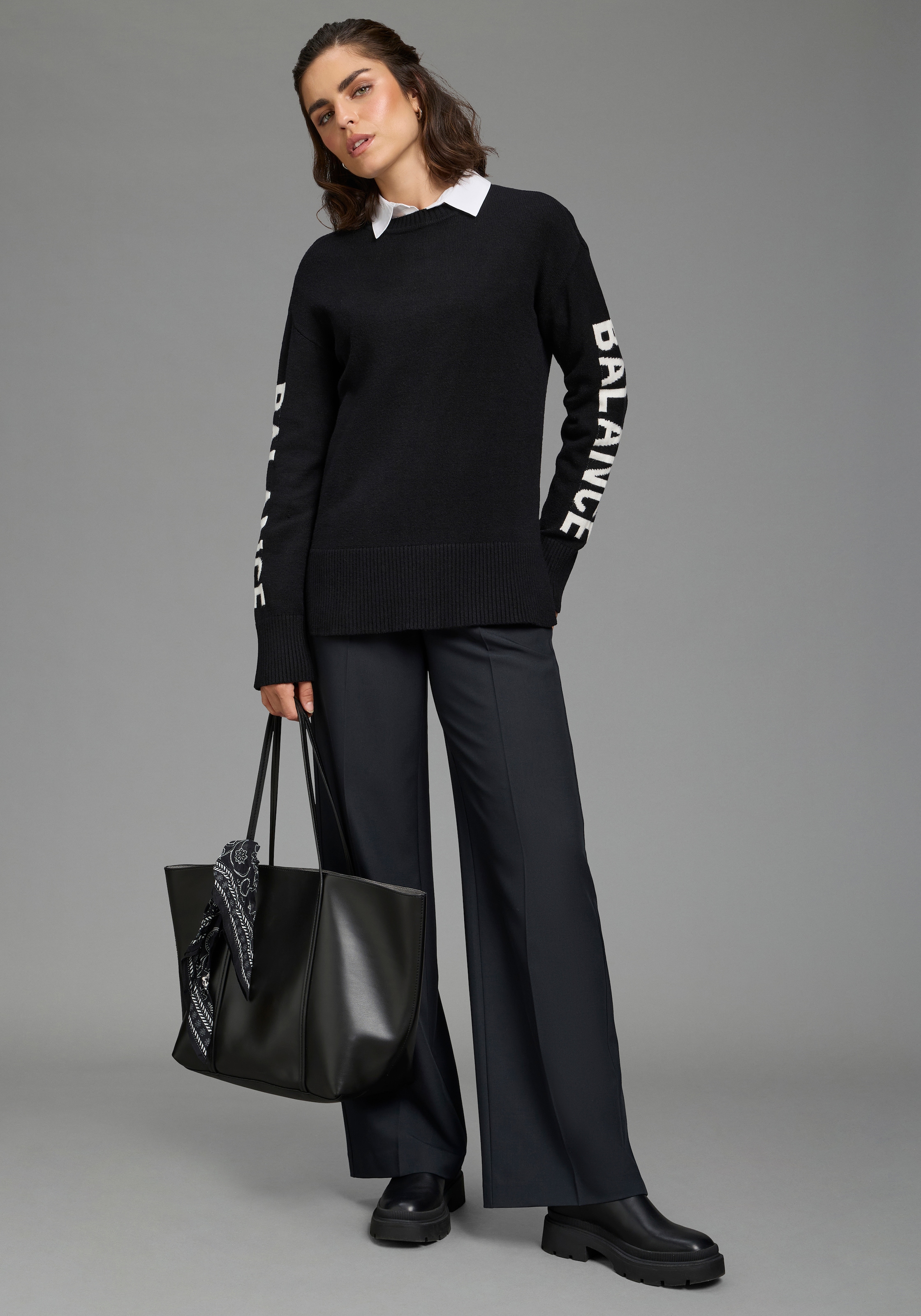 Laura Scott Pull en tricot »mit Jacquardmuster« avec coupe moderne