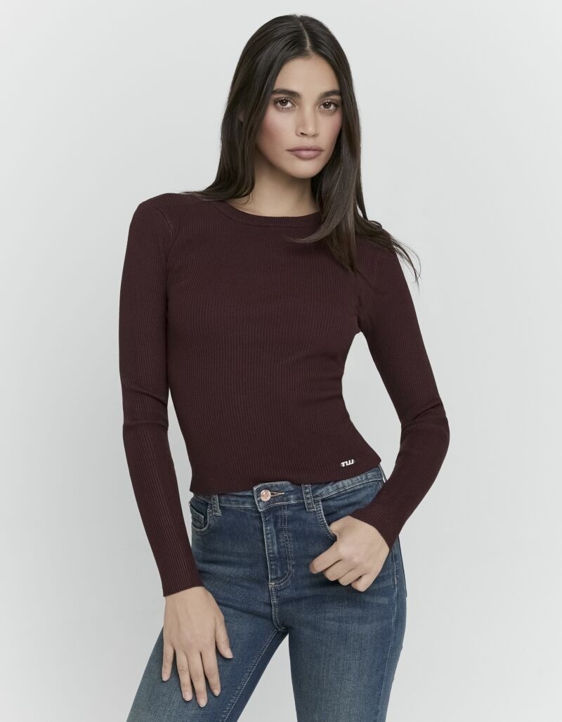 Tally Weijl T-shirt à manches longues »SPUVIDIVA3« Basic Shirt in gerippter Qualität mit Viskose