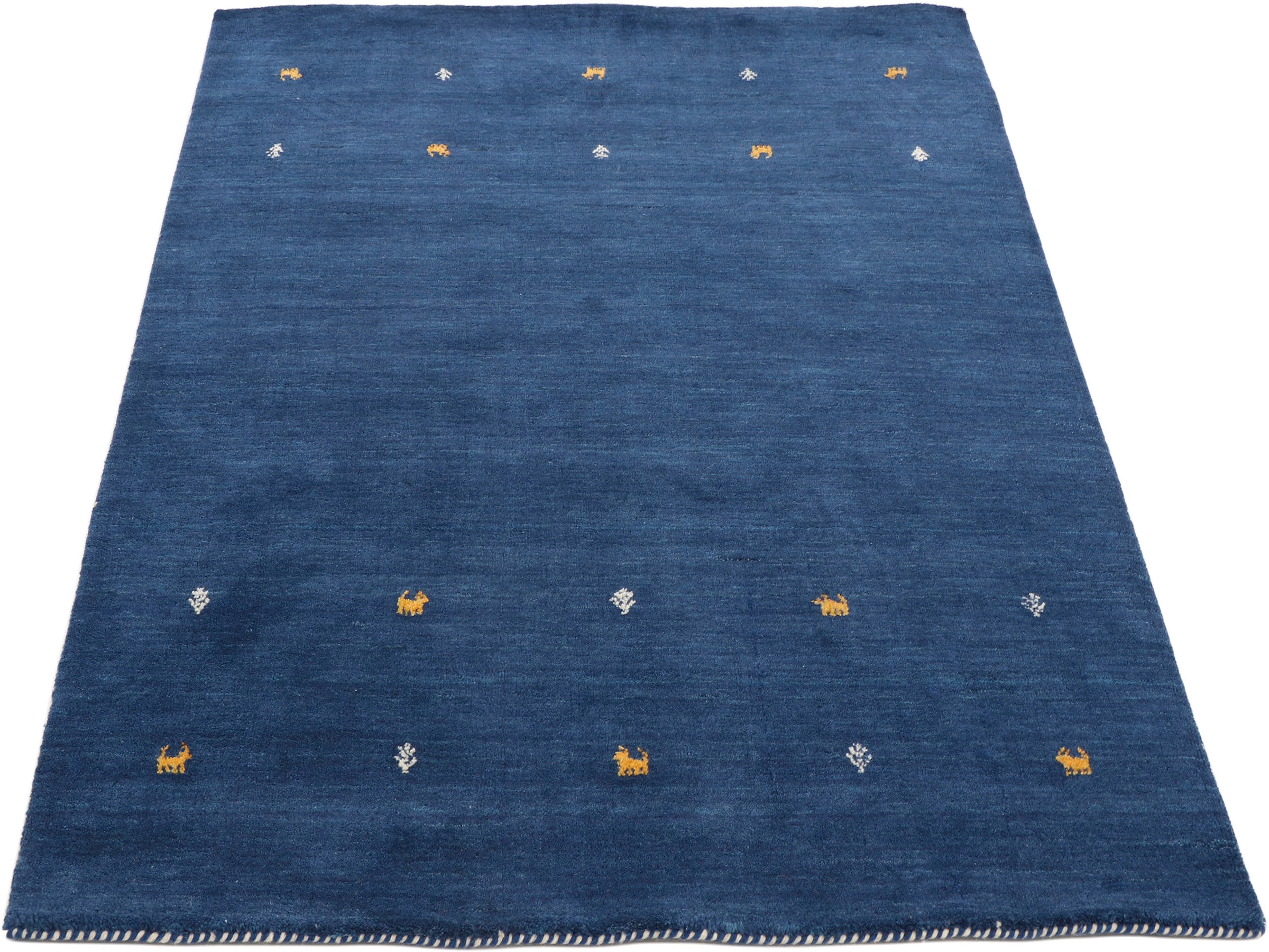 carpetfine Tapis en laine »Gabbeh Uni,  auch als Läufer und Rund erhältlich« Rectangulaire 15 mm Höhe reine Wolle, handgewebt, Gabbeh Loom Tiermotiv, grosse Farbauswahl