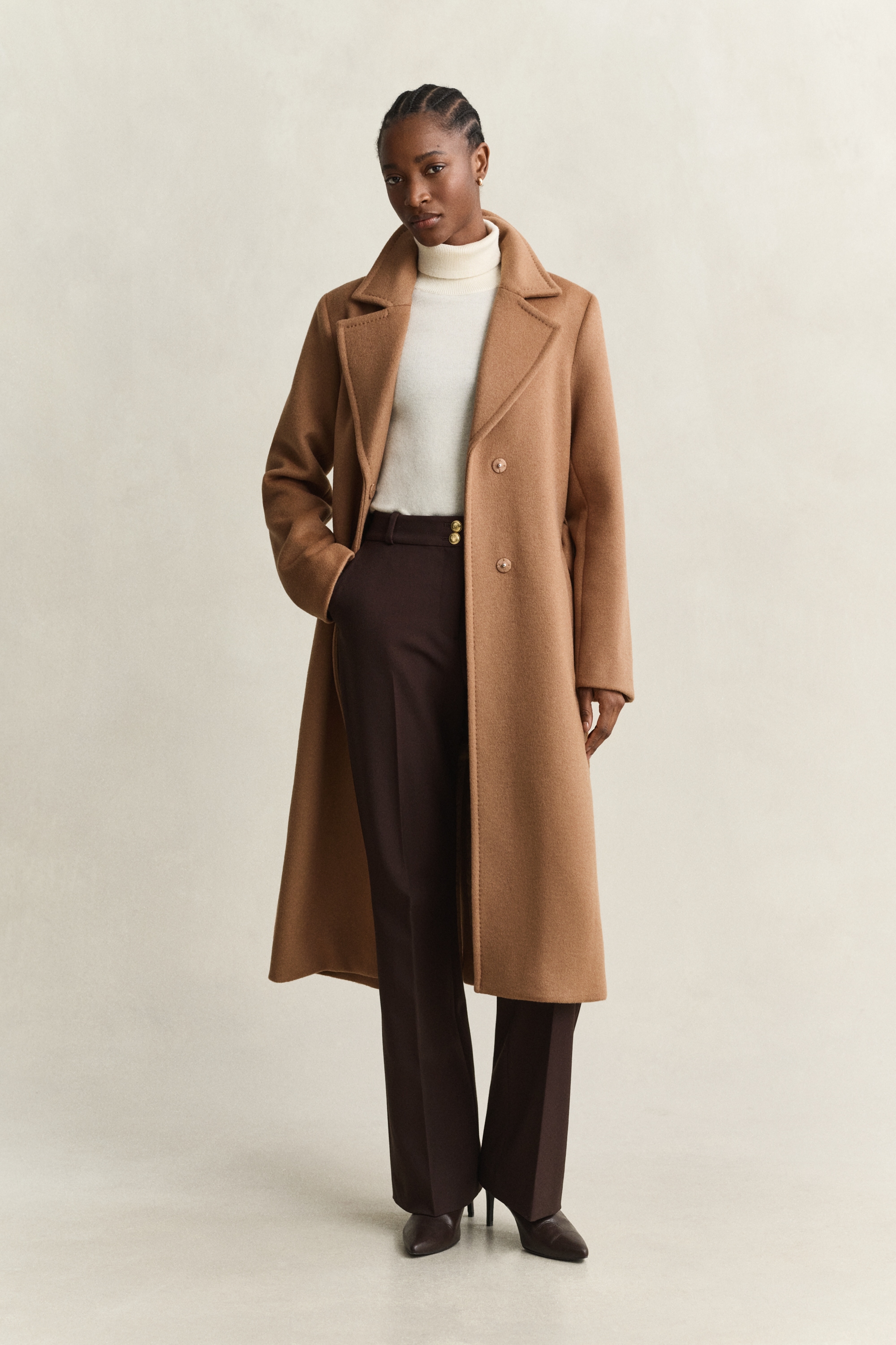Gant Manteau en laine »BELTED WOOL BLEND« Reverskragen, mit Bindegürtel