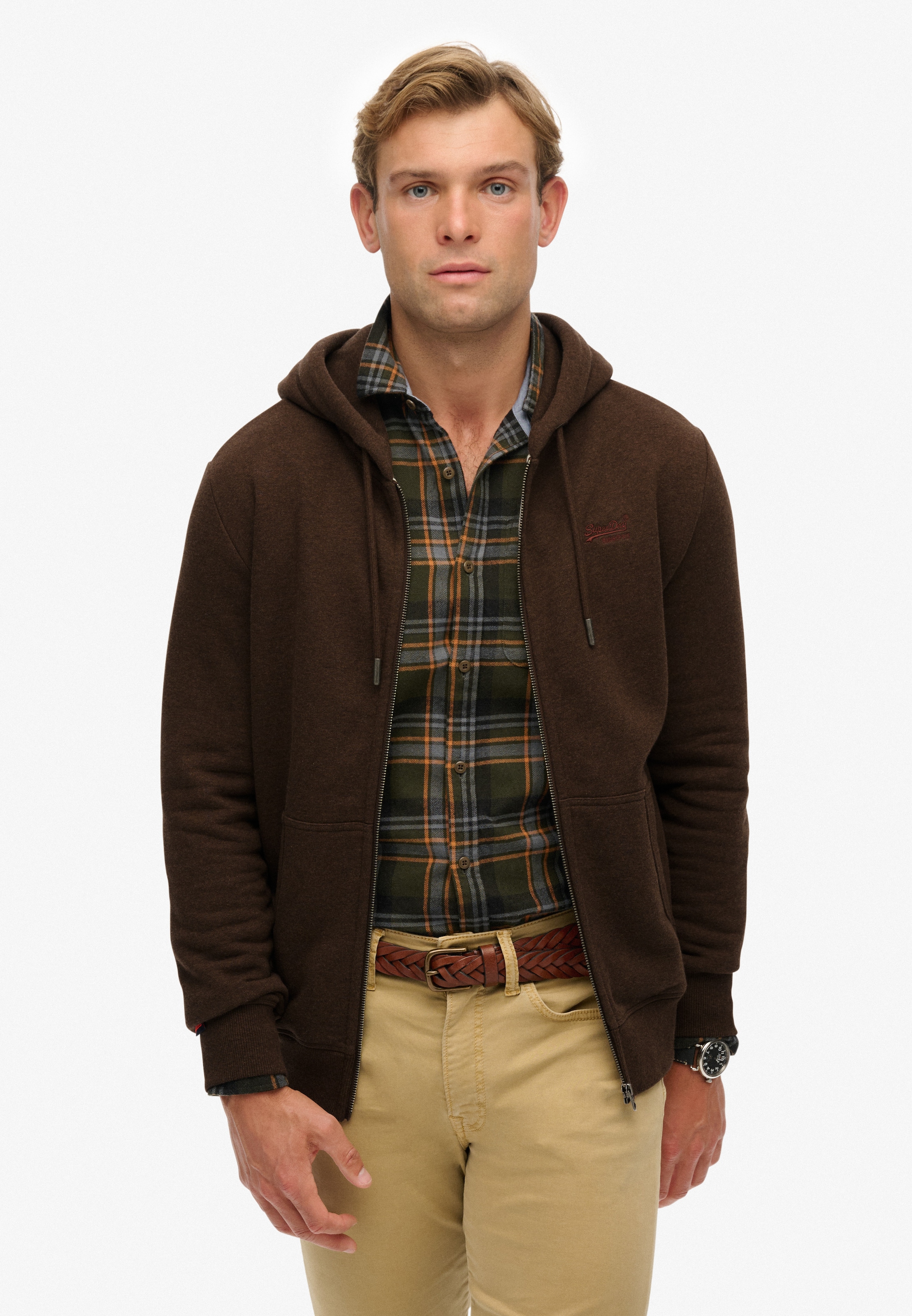 Superdry Kapuzensweatjacke »ESSENTIAL LOGO ZIP HOODIE HB« Baumwollmischung, slim fit