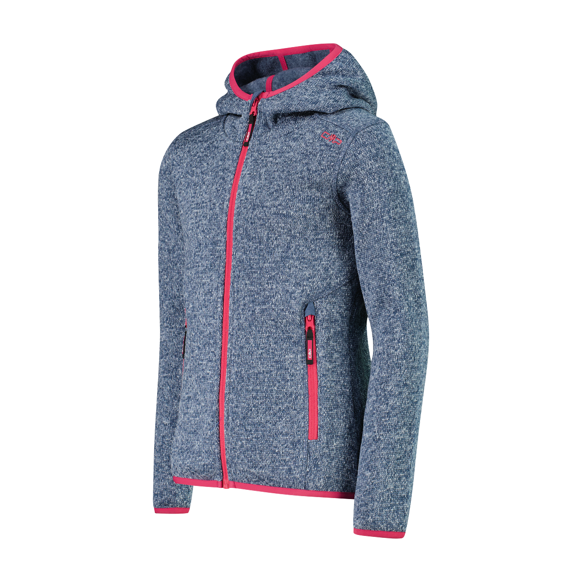 CMP Strickfleecejacke mit Kapuze Übergangsjacke für Kinder, mit Kapuze, mit Reissverschlusstaschen