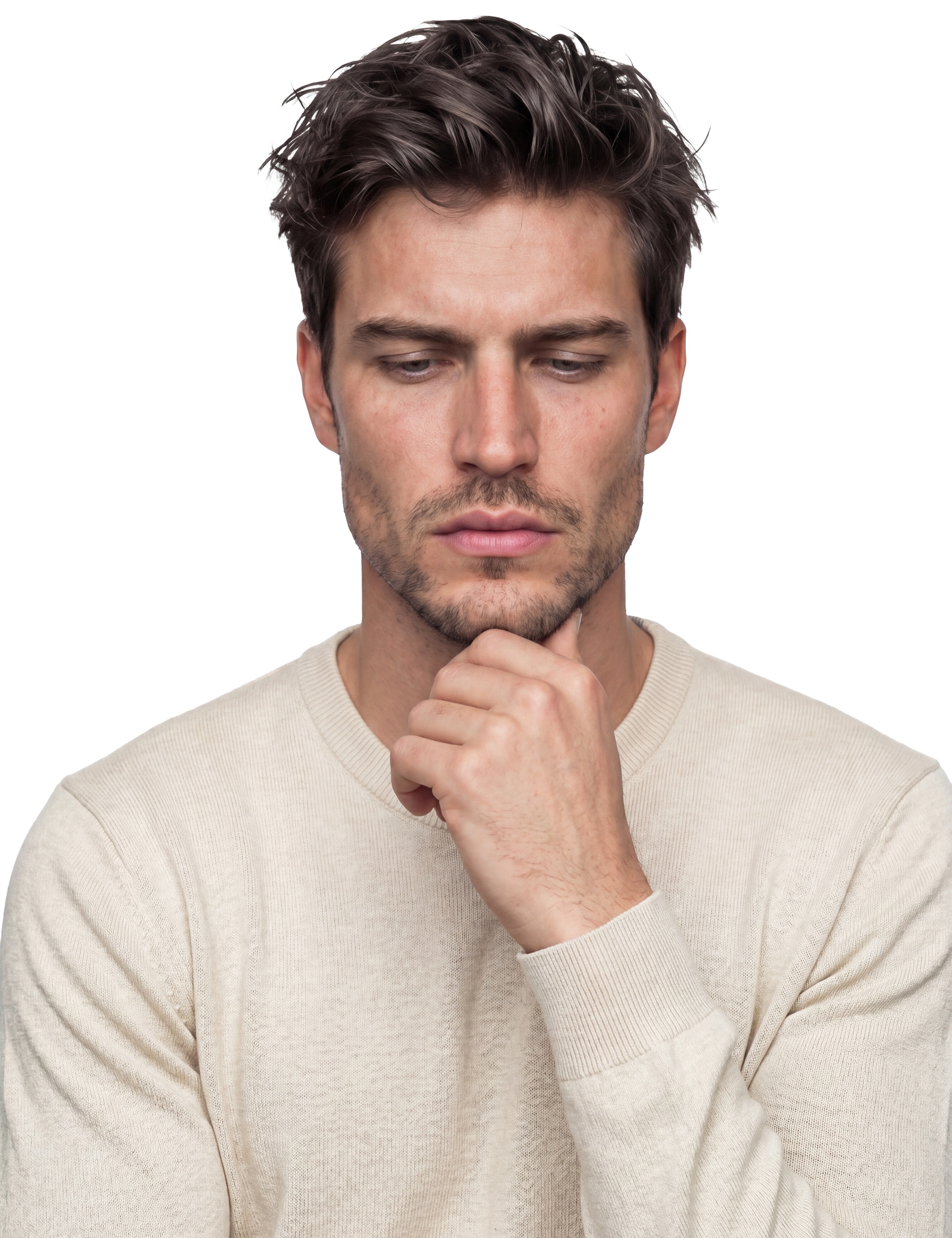 Guess Pull en tricot »MARCOS« Col rond, maille fine avec teneur en laine et soie, coupe régulière