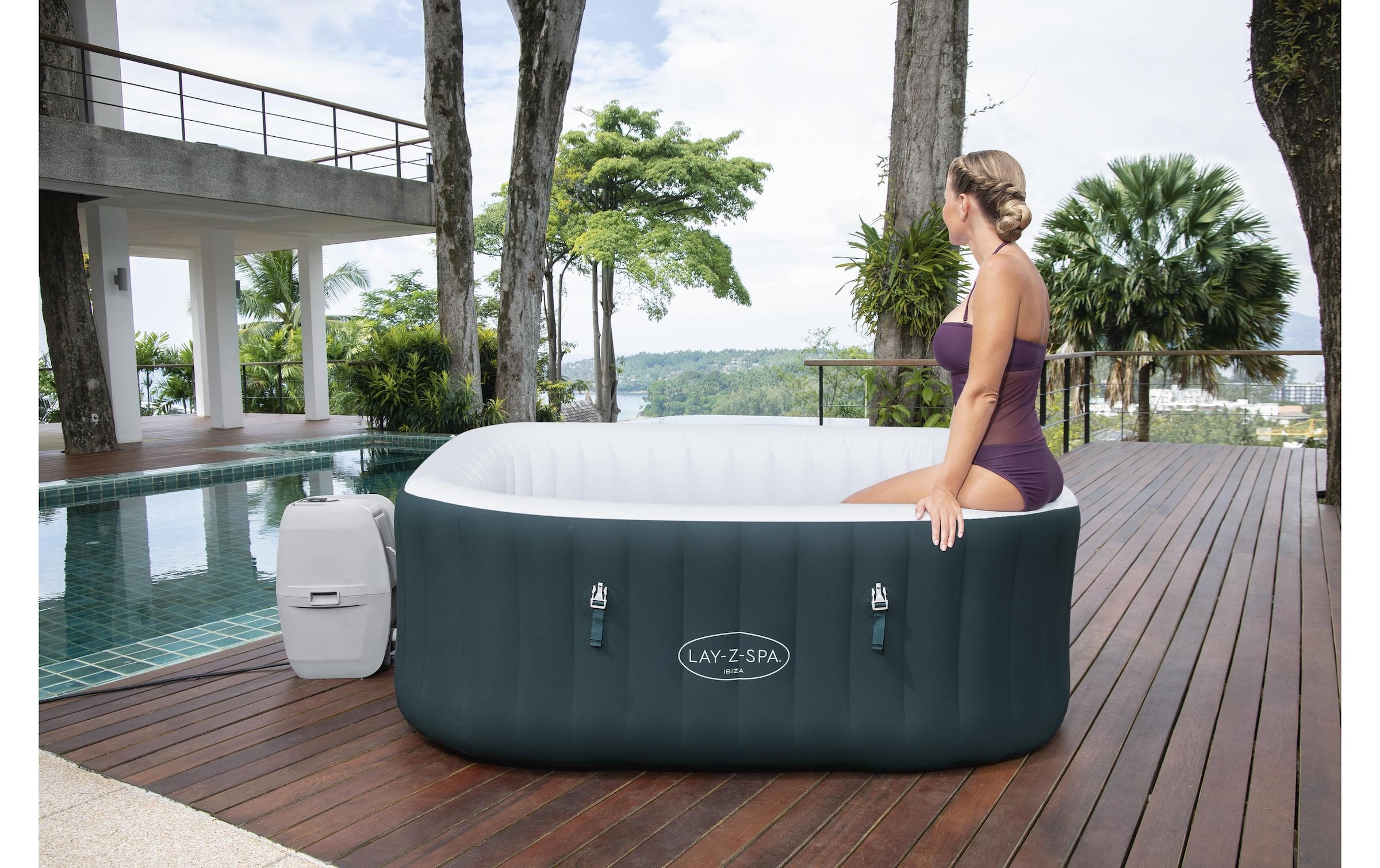 Bestway Whirlpool »Ibiza AirJet« Aufblasbarer, energieeffizienter Whirlpool für vier bis sechs Personen