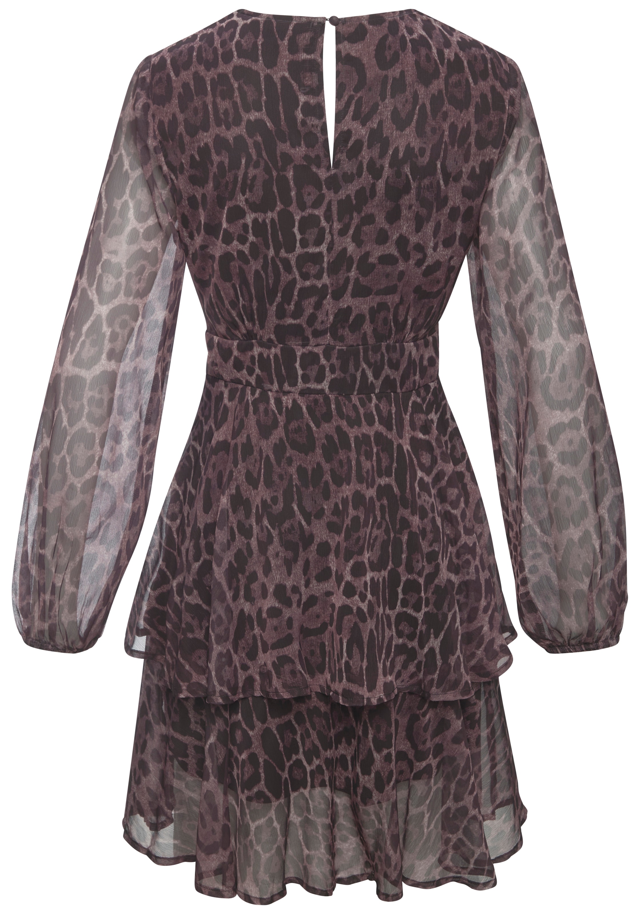 LASCANA Robe imprimée Sans poches avec ceinture fixe, robe d'été élégante à motif léopard