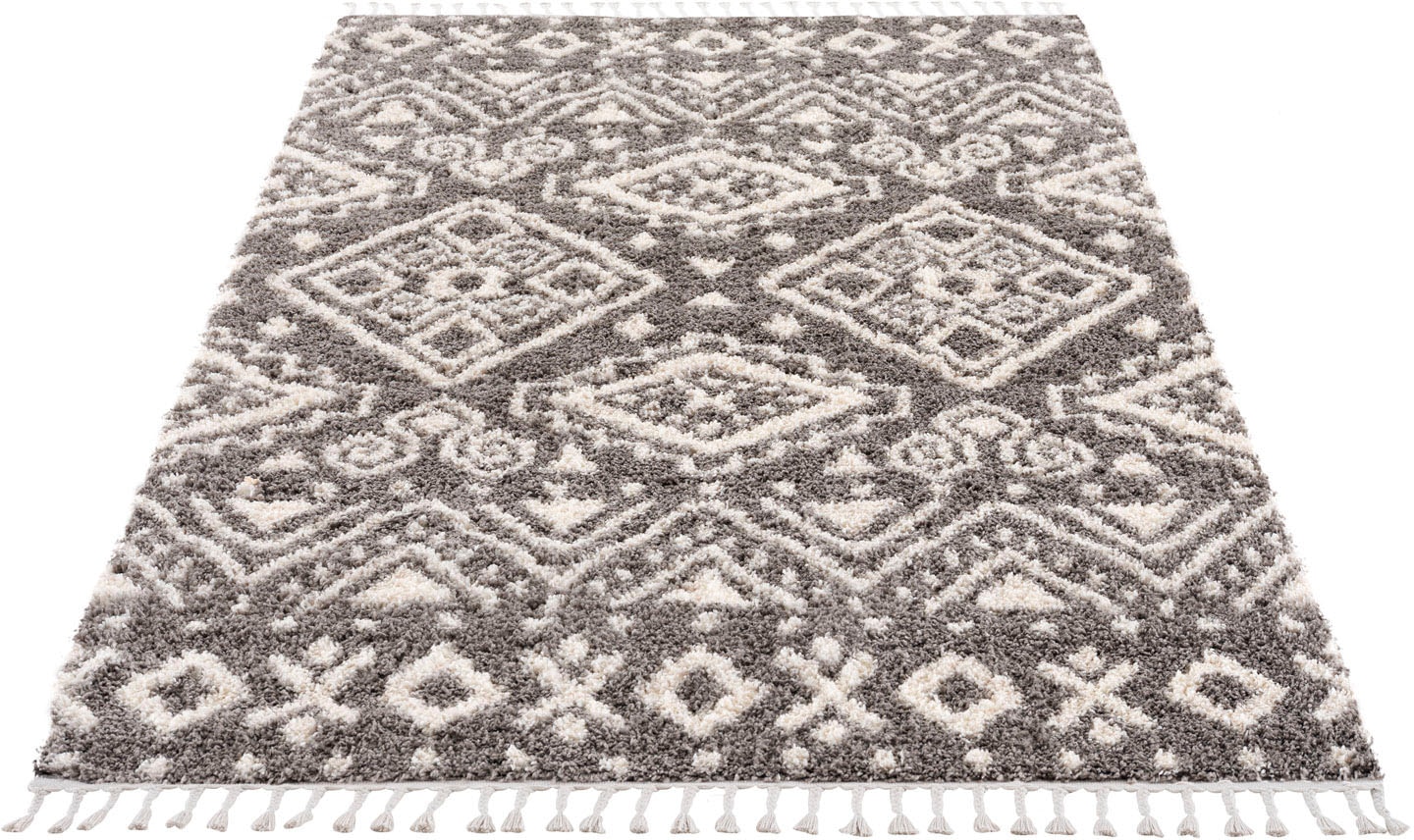 Carpet City Hochflor-Teppich »Pulpy 541« rechteckig 30 mm Höhe besonders weich, mit Fransen, Ethno Look