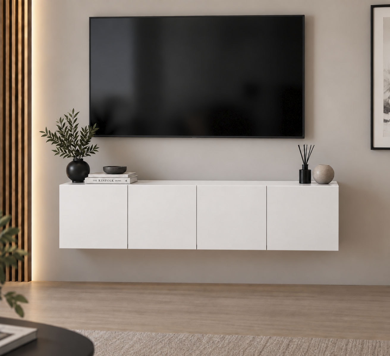 borchardt Möbel Table basse »Vaasa, Konsole, Hängeschrank mit 4 Türen« largeur 152 cm, uniquement suspendu