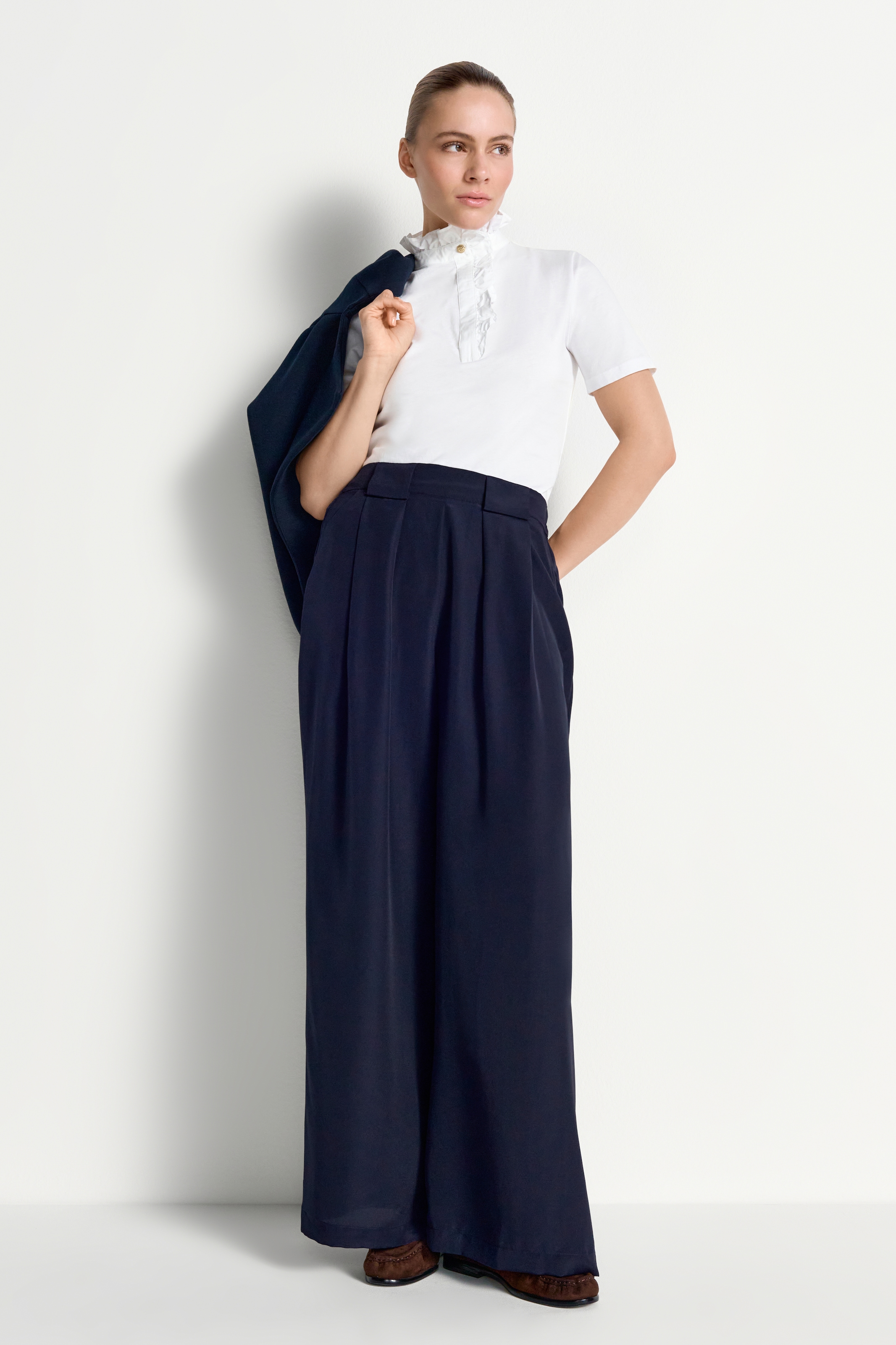 RICHROYAL T-shirt mit Rüschenkragen