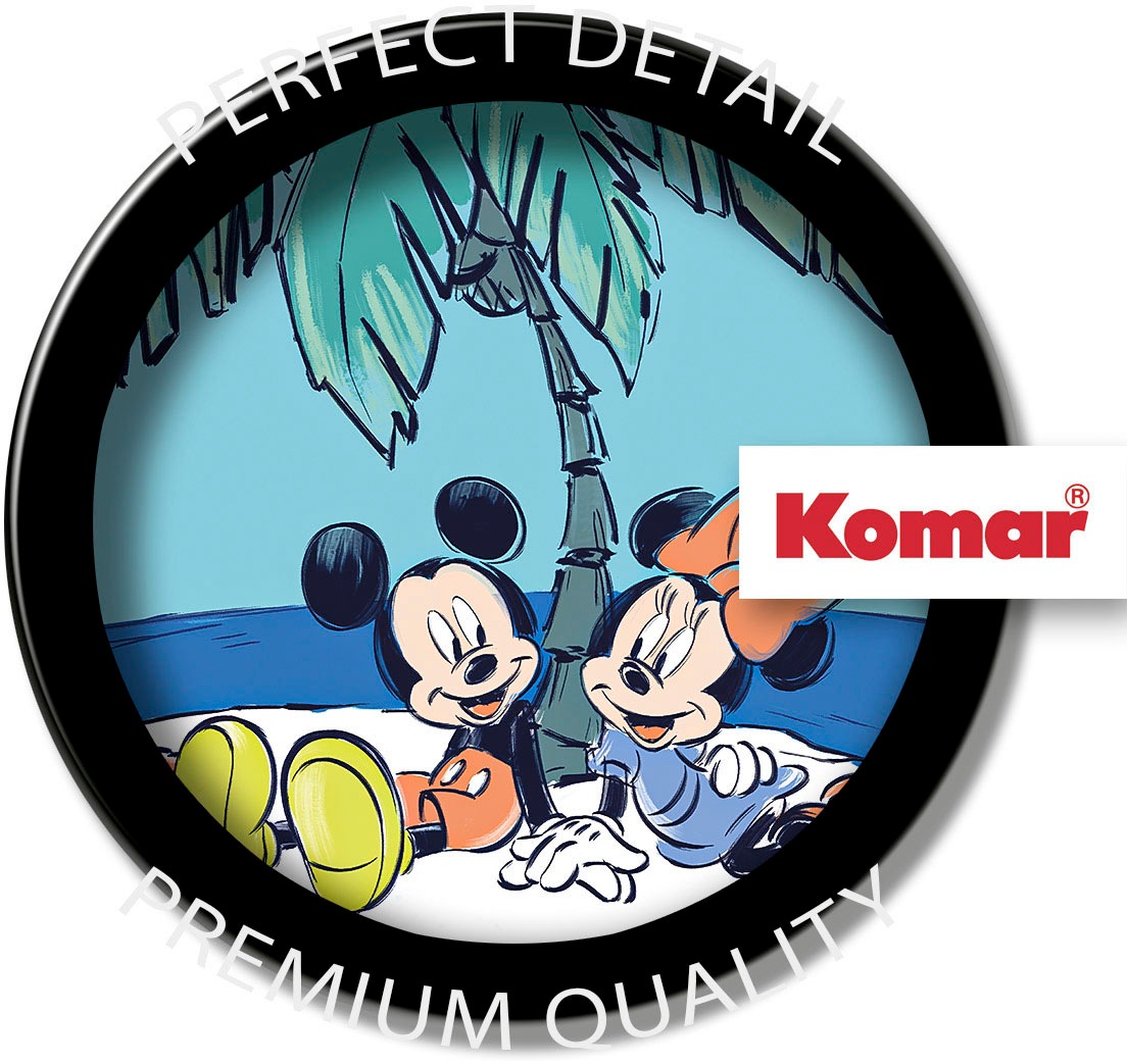 Komar Autocollant mural »selbstklebendes Vlies, Mickey and Minnie Remote Island, Gr.125x125 cm« rond et autocollant