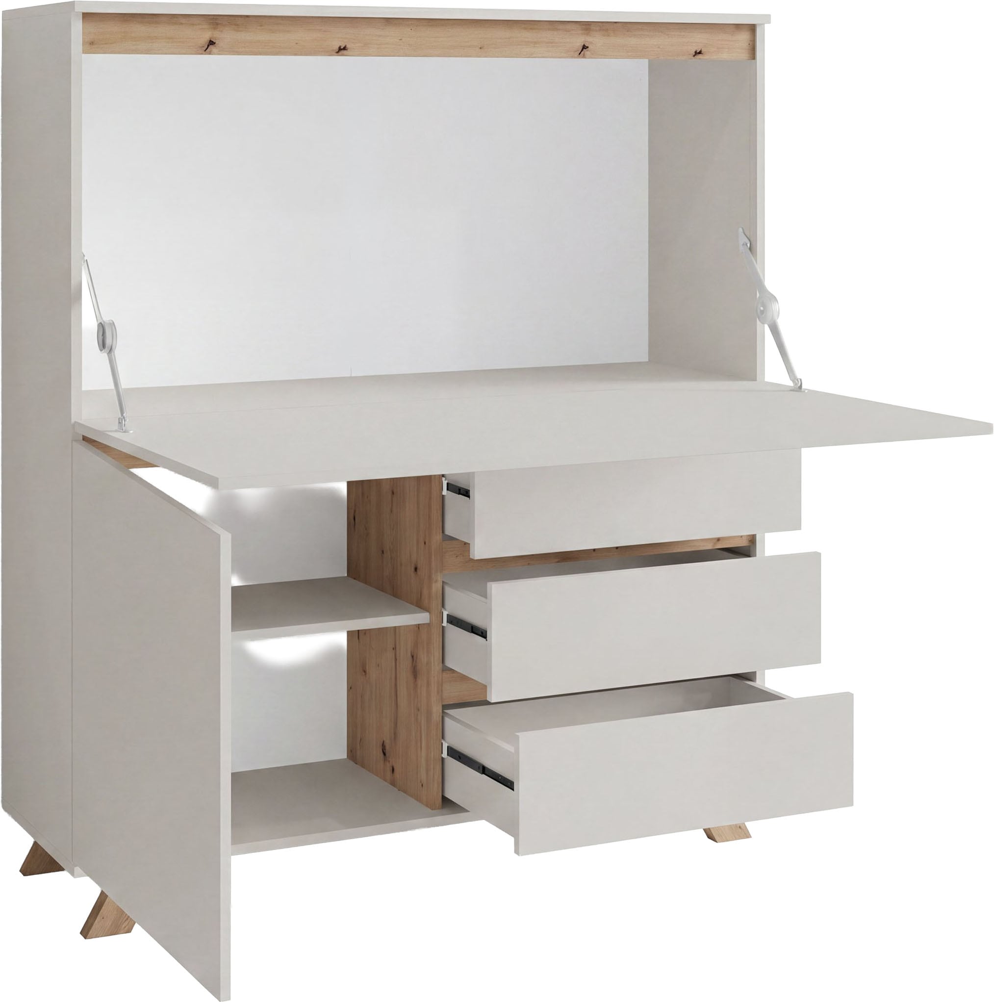 GOODproduct Sekretär »Vaux« 1 Stk. tlg. Kaschmir / Artisan Eiche (Eiche-Optik), Klapptür, Stauraum, B: 120 cm