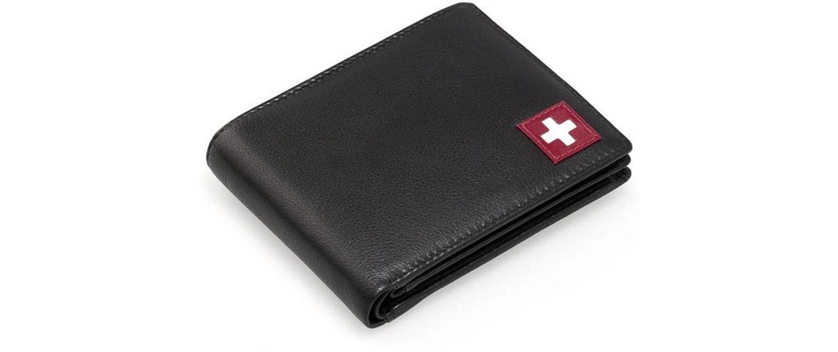   Geldbörse »creanorm Portemonnaie Echtleder« Leder-Portemonnaie für Herren mit RFID-Schutz und Schweizer Kreuz