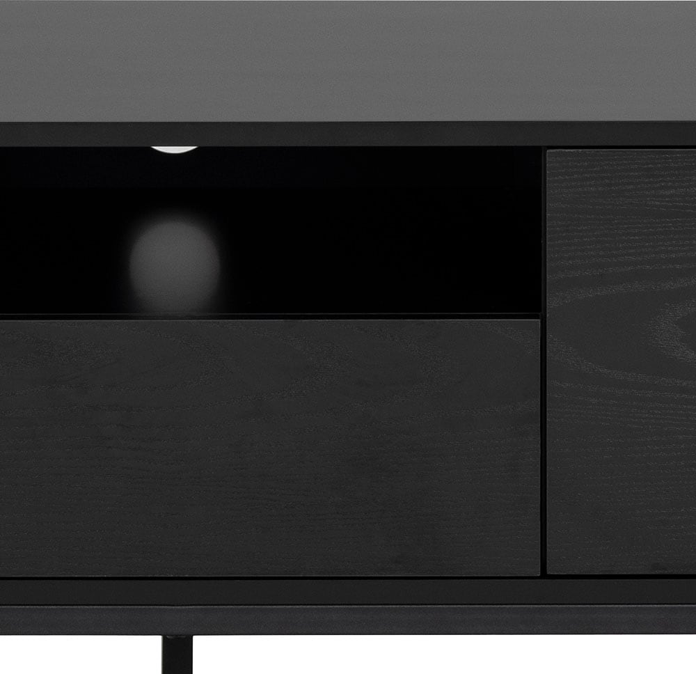 ACTONA GROUP Meuble TV 1 tiroir, 1 compartiment ouvert et 2 compartiments fermés, largeur 140 cm