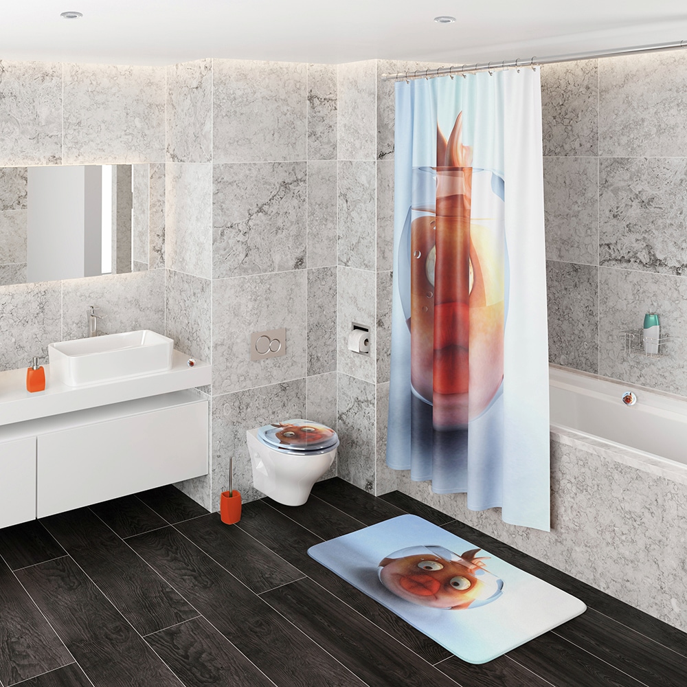 Sanilo Set d'accessoires de salle de bain »Goldfisch« bestehend aus WC-Sitz, Badteppich und Waschbeckenstöpsel
