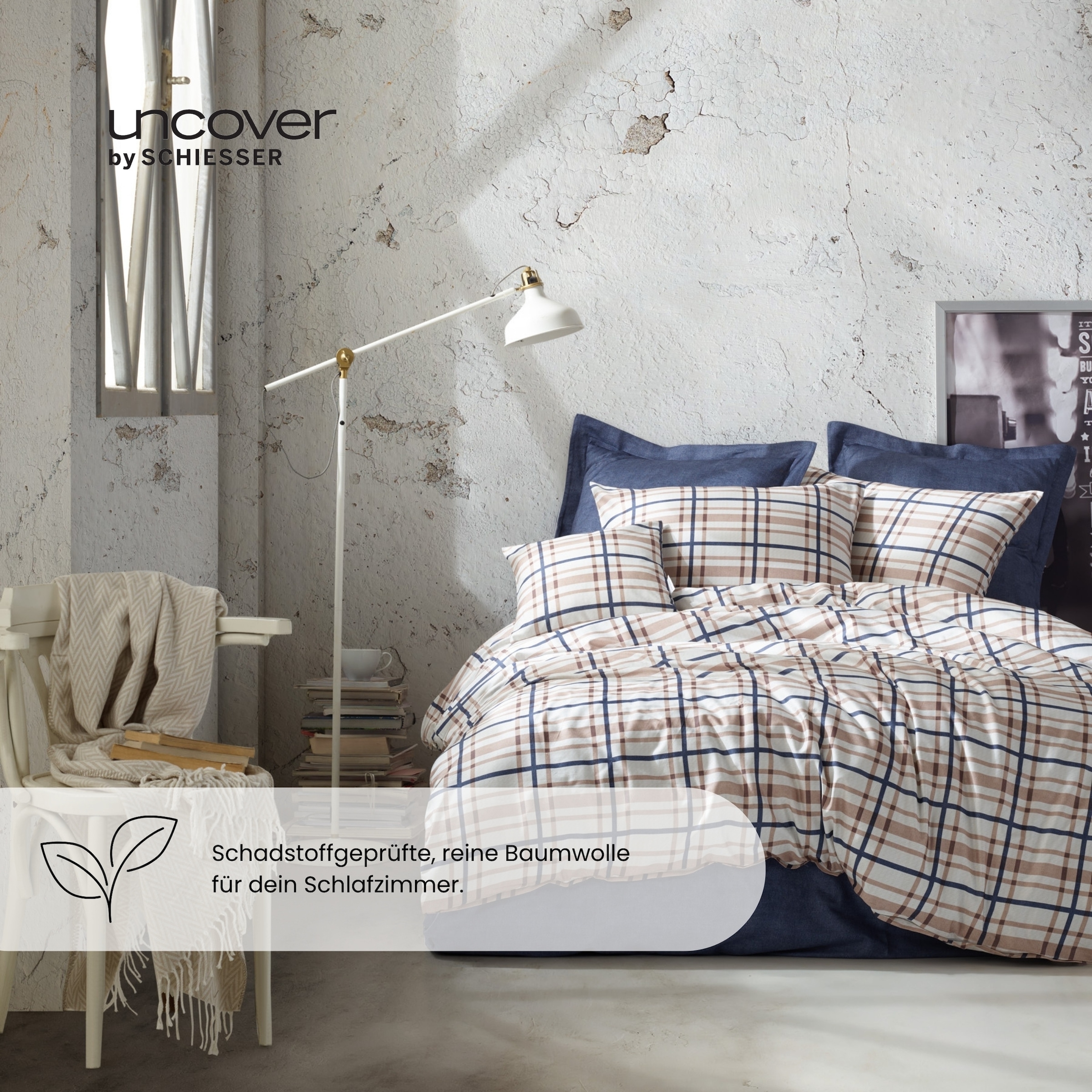 uncover by SCHIESSER Linge de lit »Maxim aus edlem Baumwollsatin, 135x200cm + 80x80cm« 2 cuis Made in Green