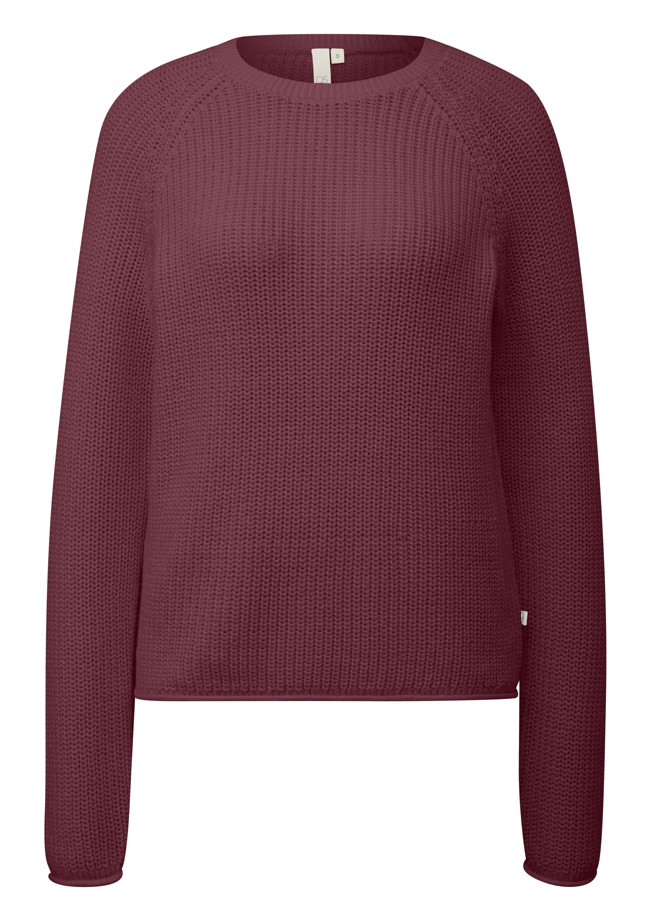 QS Strickpullover mit Strickmuster und Rundhalsausschnitt