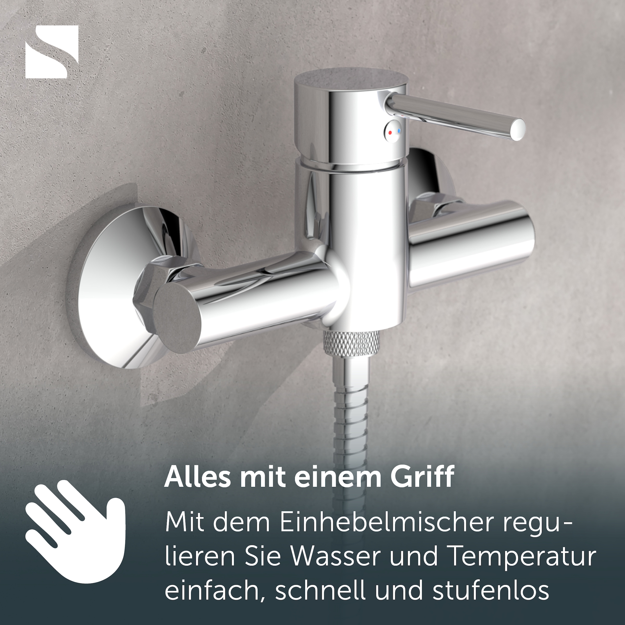 Schütte Duschsystem »SAMANA« wassersparend, Antikalk, 3-fach verstellbar, Wasserstoppfunktion