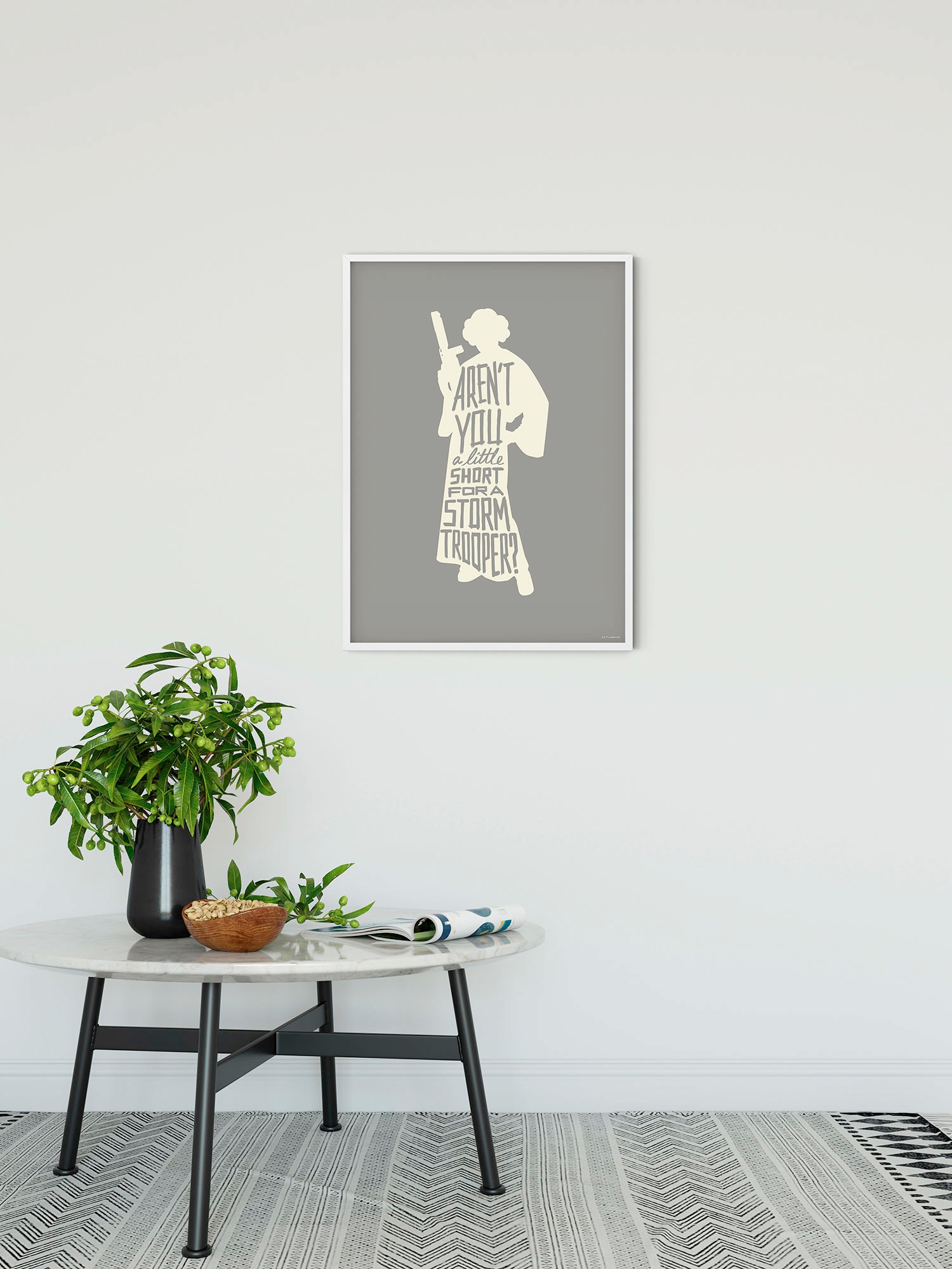 Komar Image »Star Wars Silhouette Quotes Leia« Disney 1 cuis tlg. tableau mural décoratif pour chambre d'enfant - sans cadre